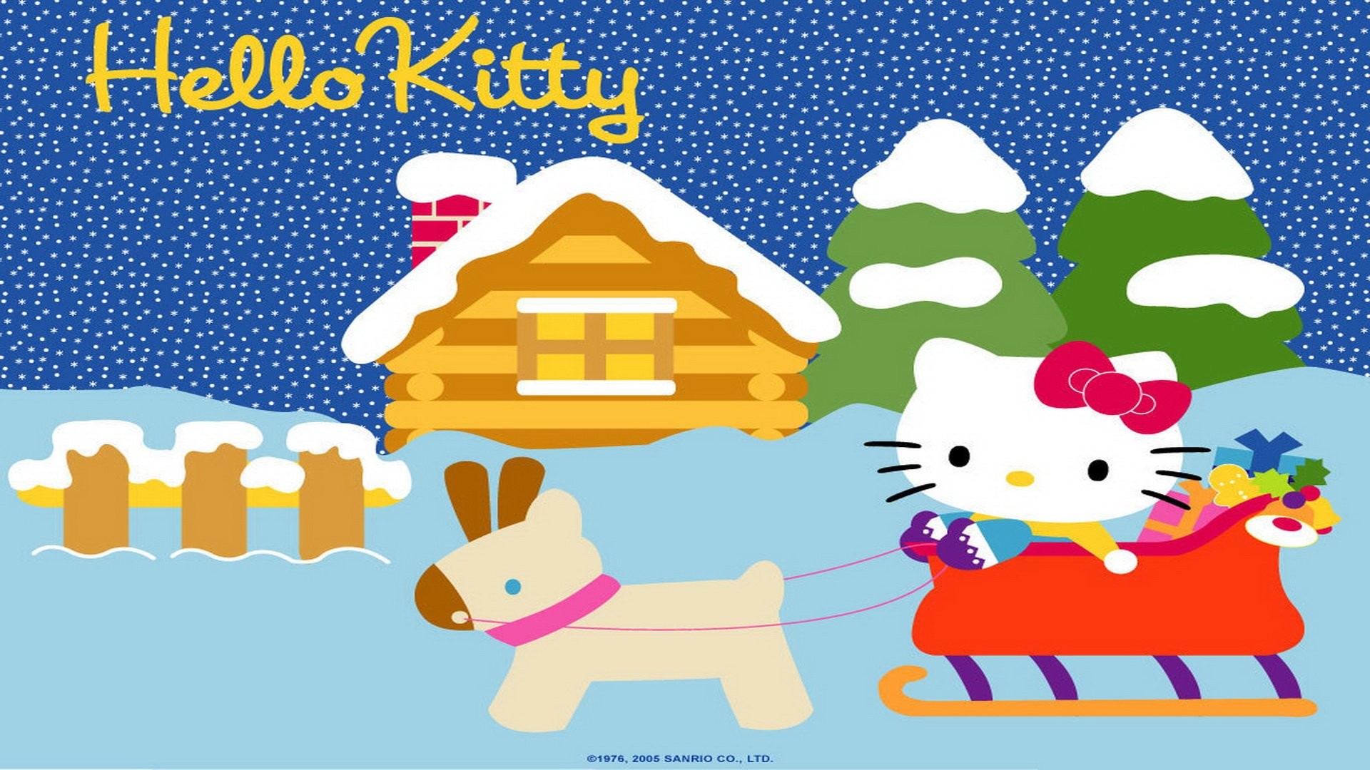 Hello Kitty Christmas Background