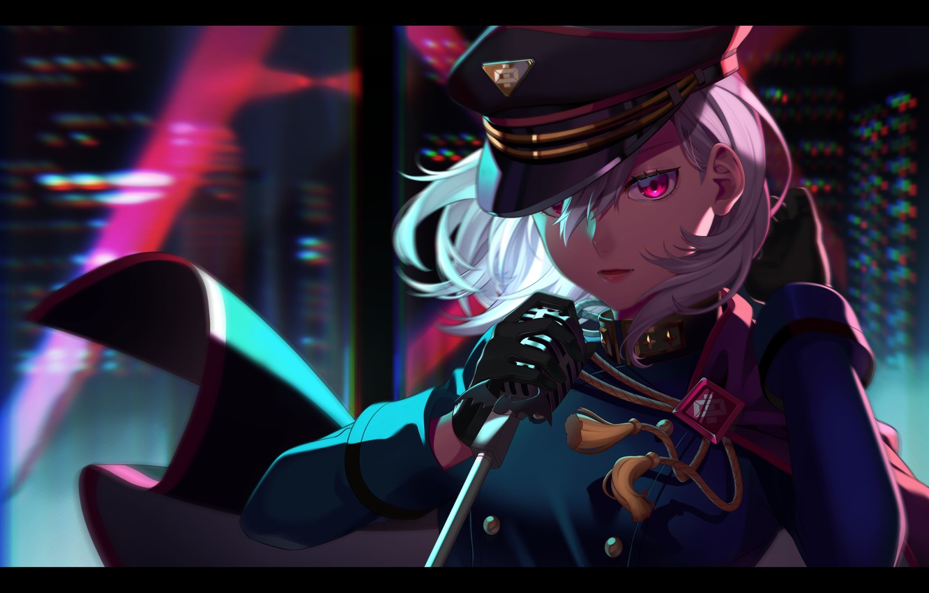 Wallpaper girl, night, the city, form, Hypnosis Mic: Division Rap Battle Anima, Nemu Aohitsugi image for desktop, section арт