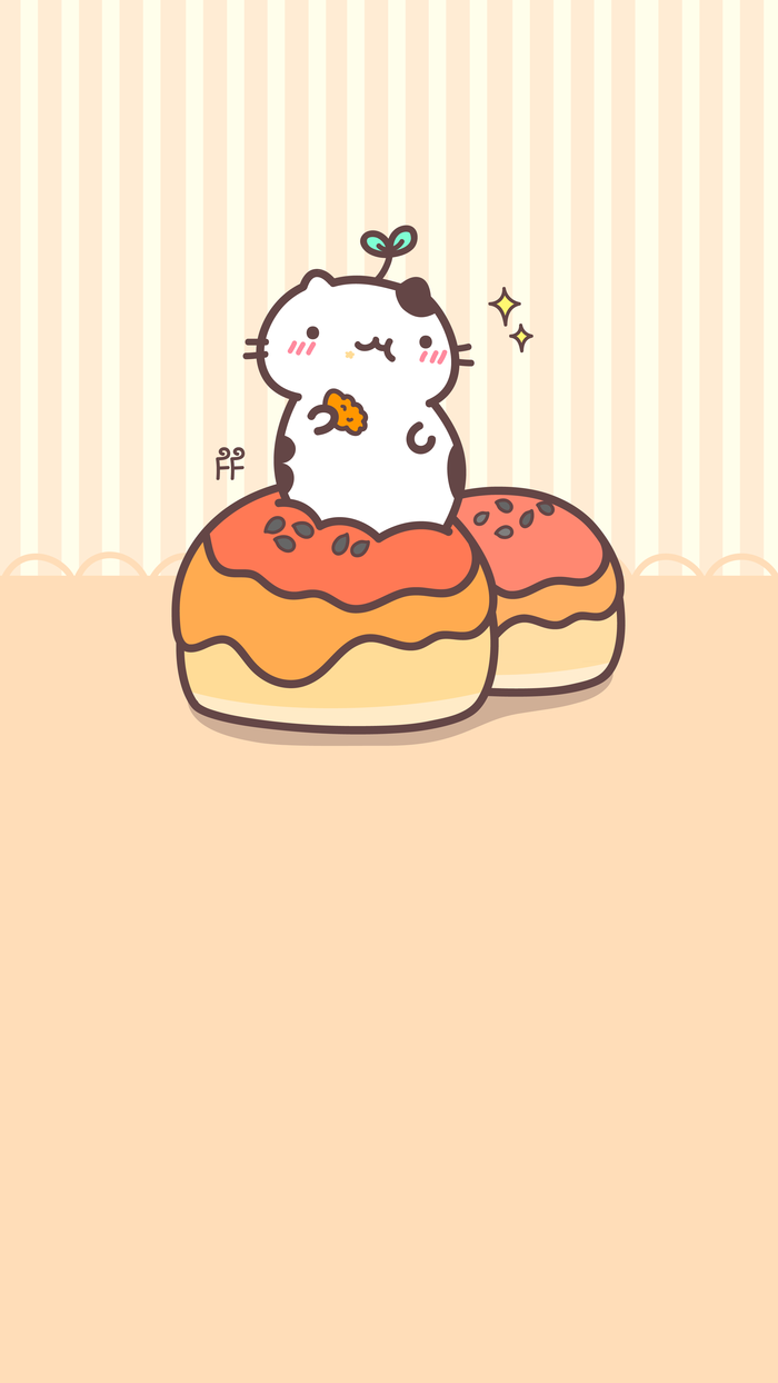 Cat eating something. Kawaii wallpaper, Cute drawings, Kawaii drawings