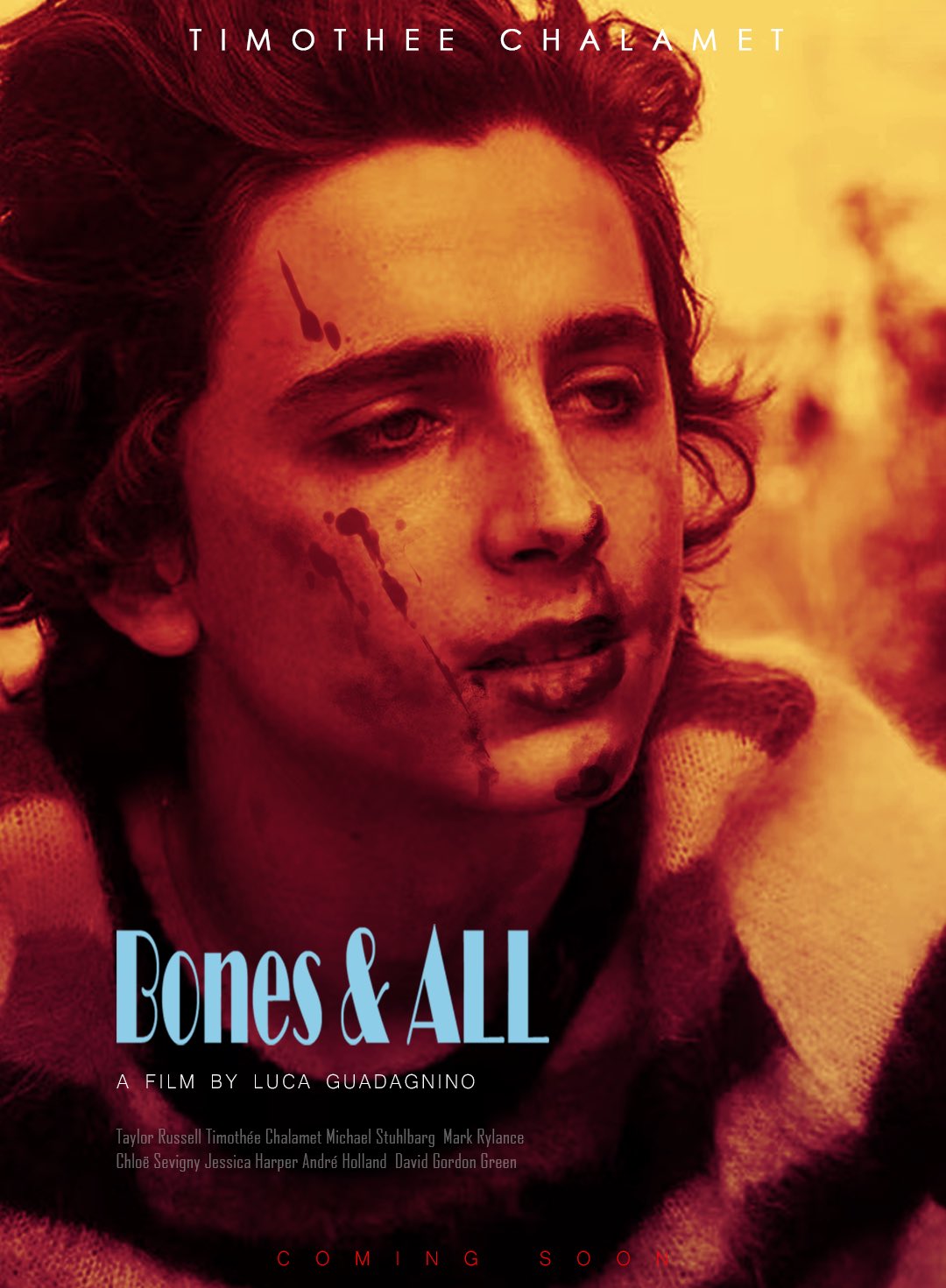 猪脚脚 & all posters fan art (inspired by the poster of RAW)#TimothéeChalamet #Bones&all #taylorrussell Starring:Timothée Chalamet Taylor Russell