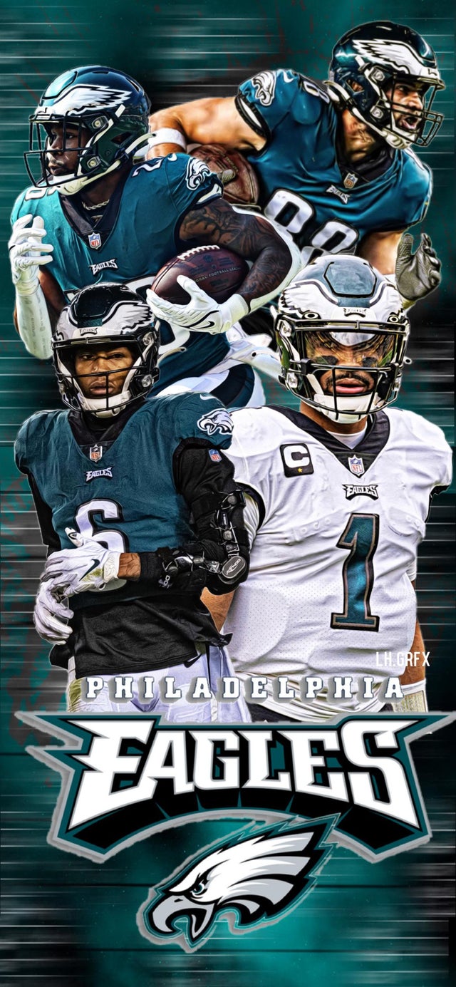 Eagles wallpaper I did for my buddy requested the specific players anyone enjoys this content please follow my IG fan in peace