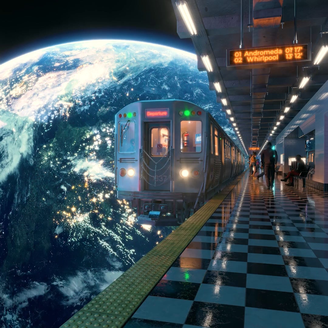 A space train animation I made 'Departure'