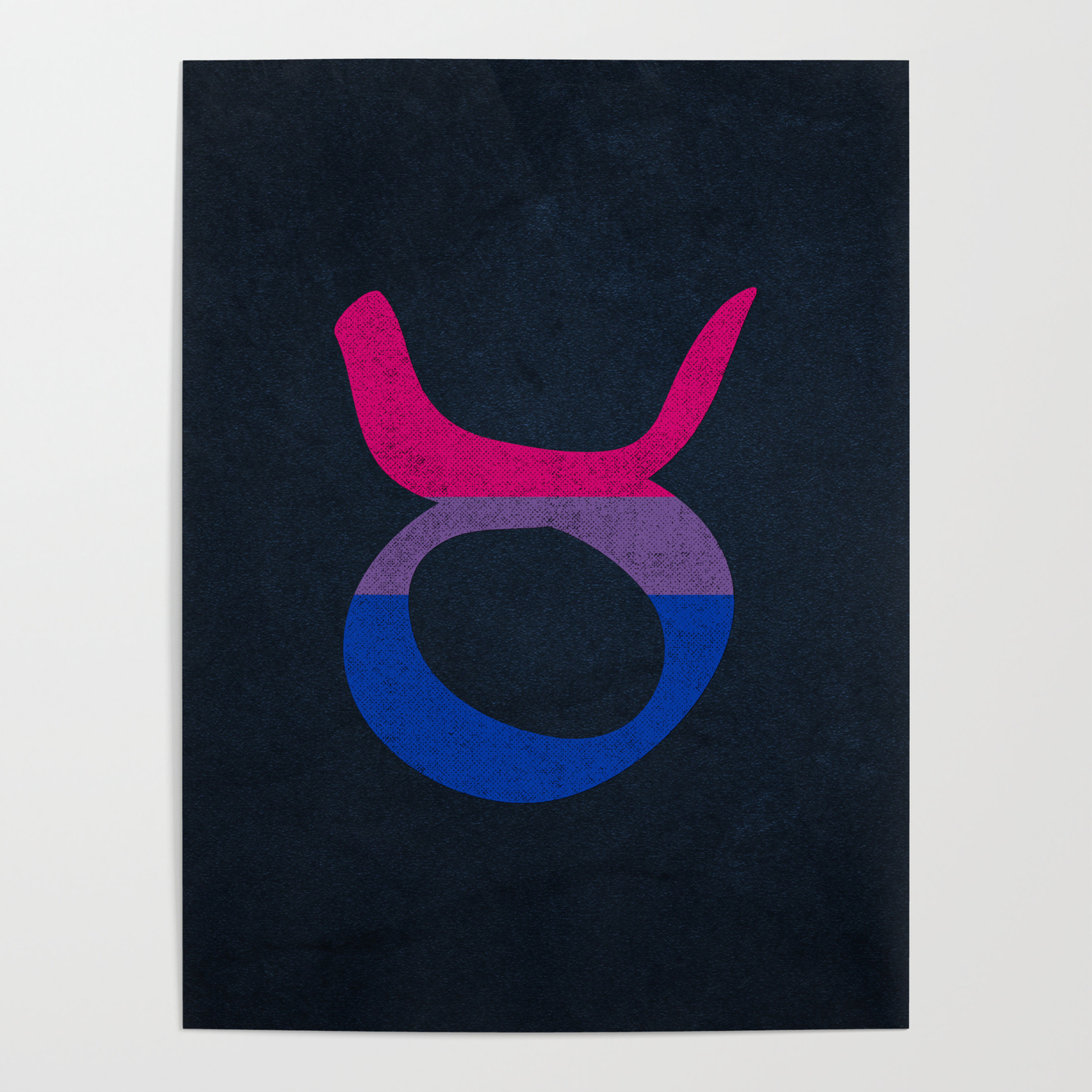 Bisexual Pride Flag Taurus Zodiac Sign Poster