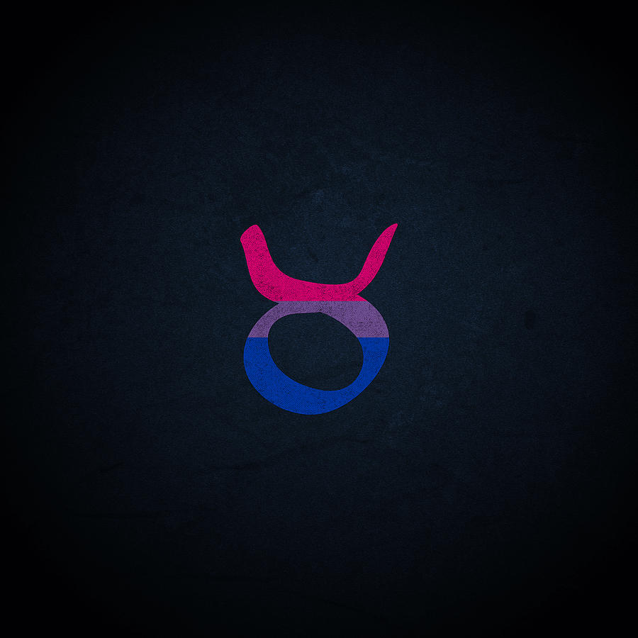 Bisexual Pride Flag Taurus Zodiac Sign Digital Art