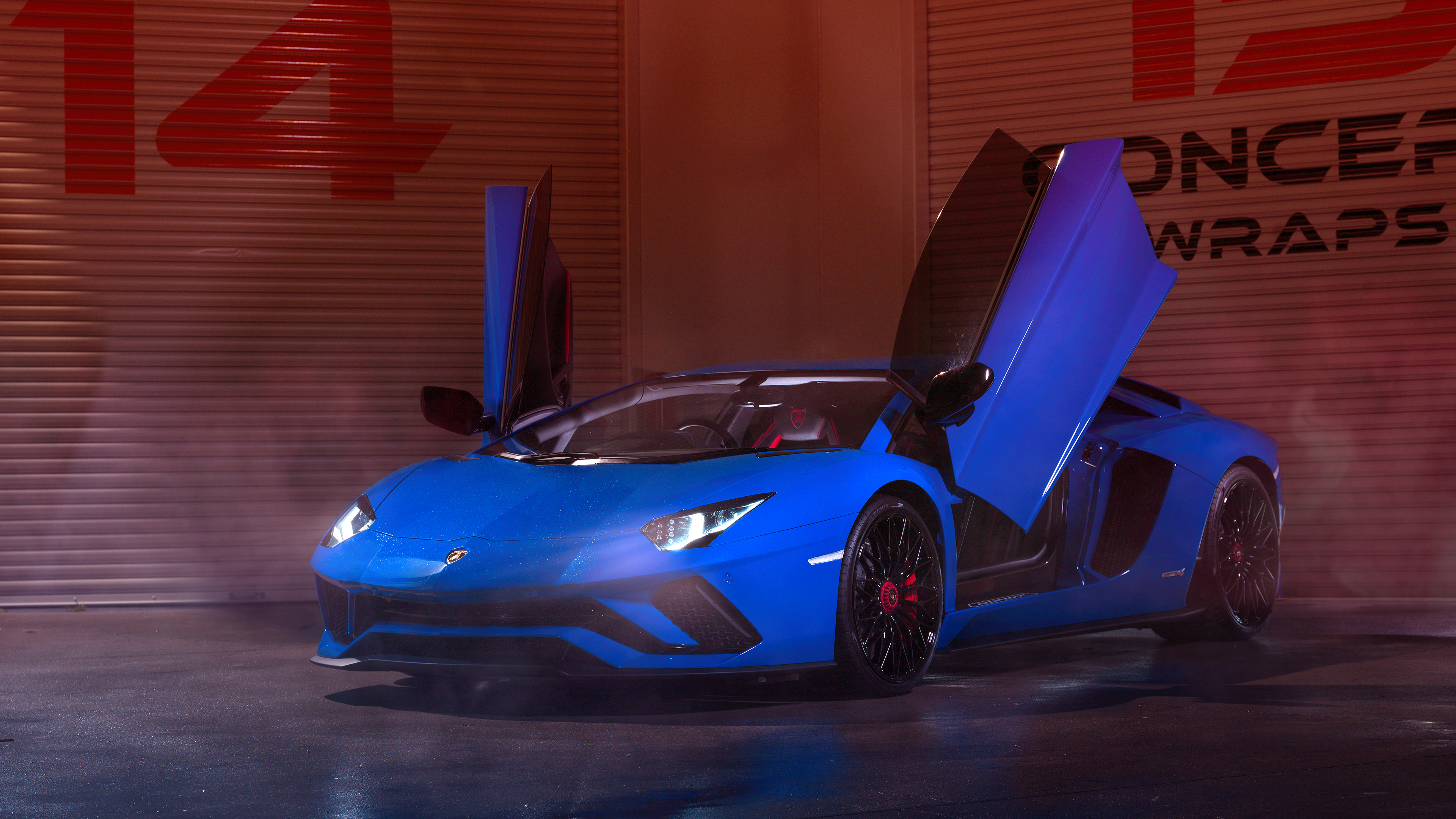 Wallpaper 4k Blue Lamborghini Aventador 2019 Wallpaper