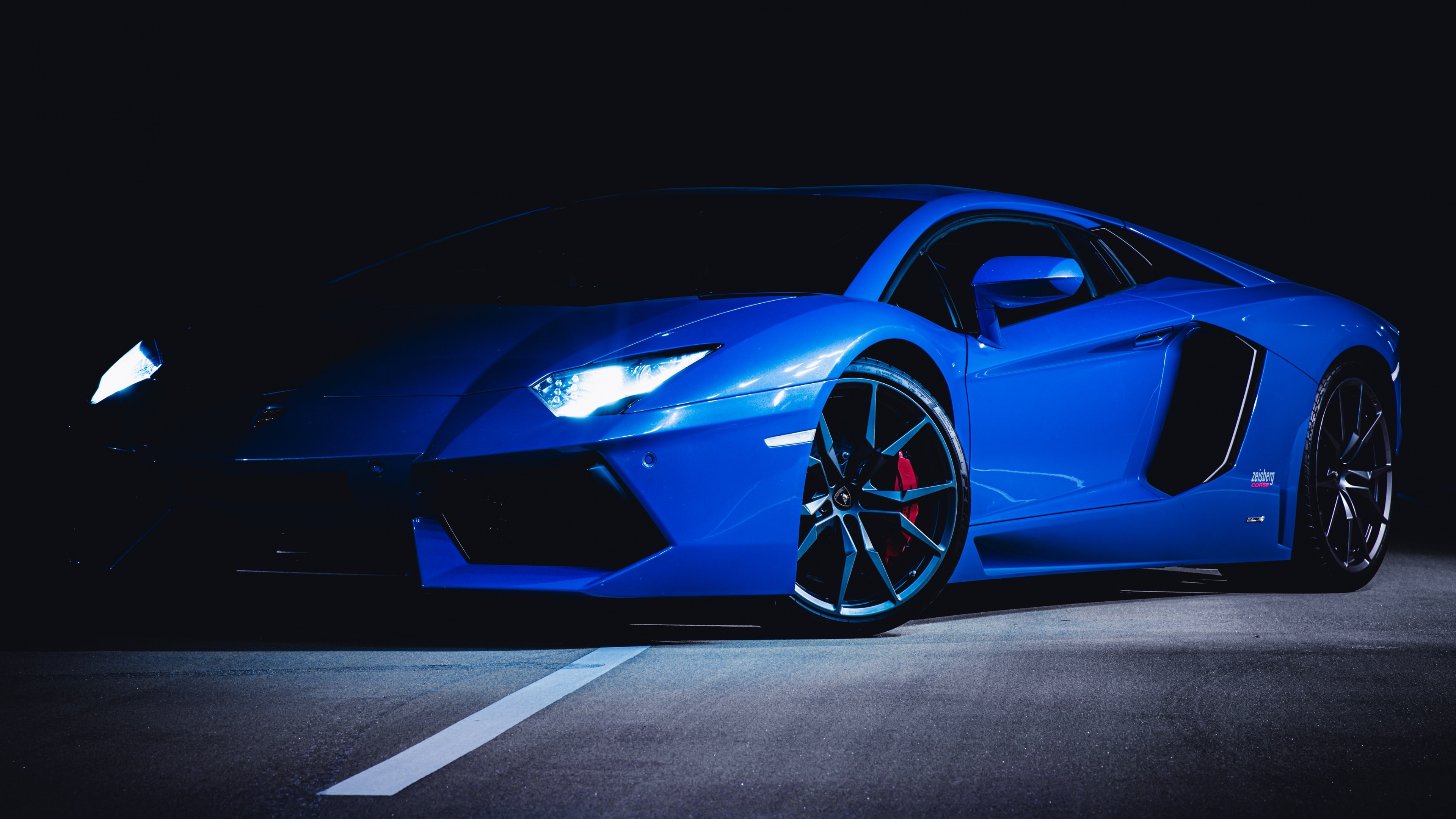 Lamborghini Huracan Wallpaper 4K, Blue, Dark, Cars