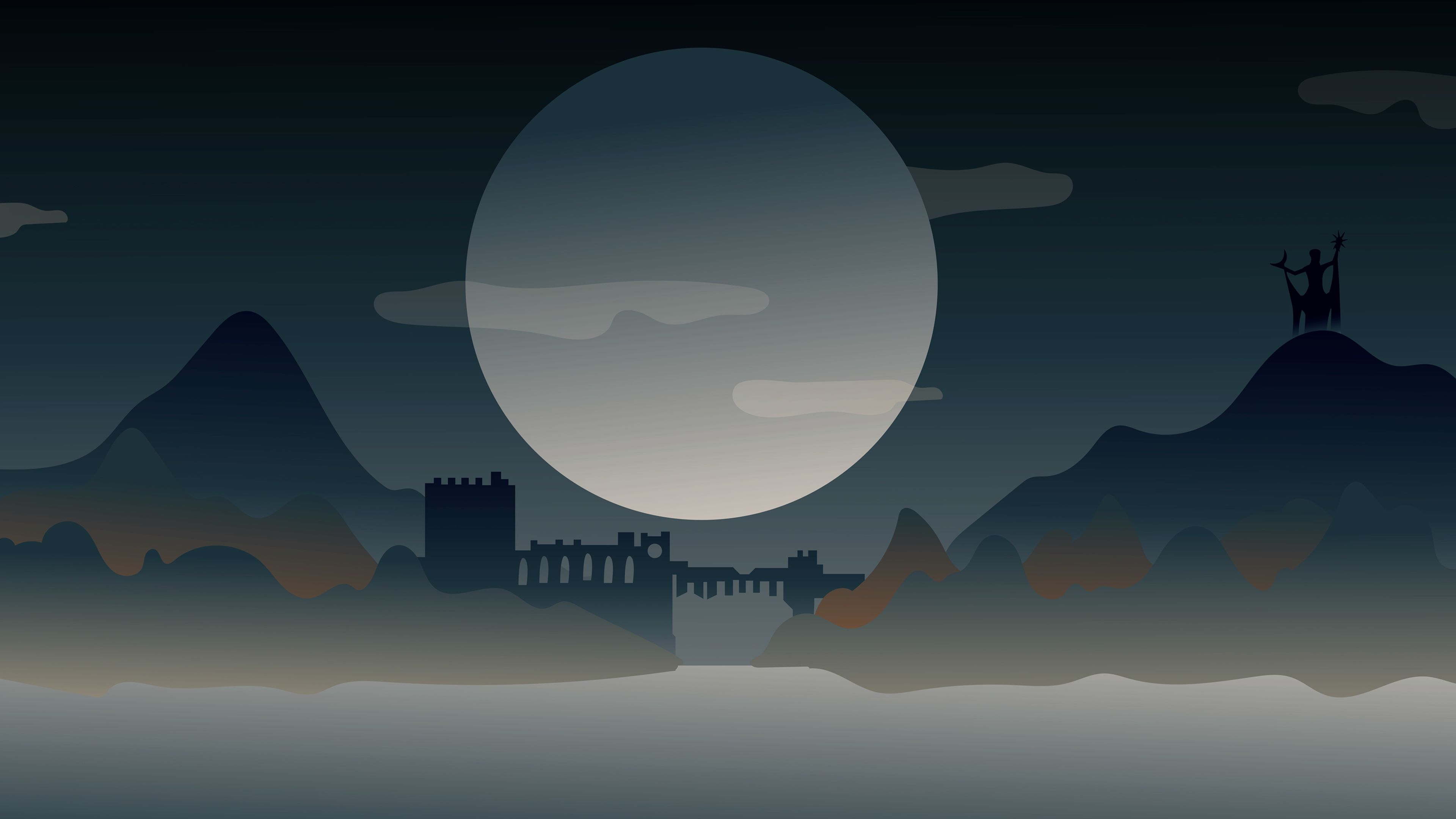 Dark Night Landscape Artistic Night Wallpaper, Moon Wallpaper, Landscape Wallpaper, Hd Wallpaper, Digital. Artistic Wallpaper, Night Landscape, Art Wallpaper