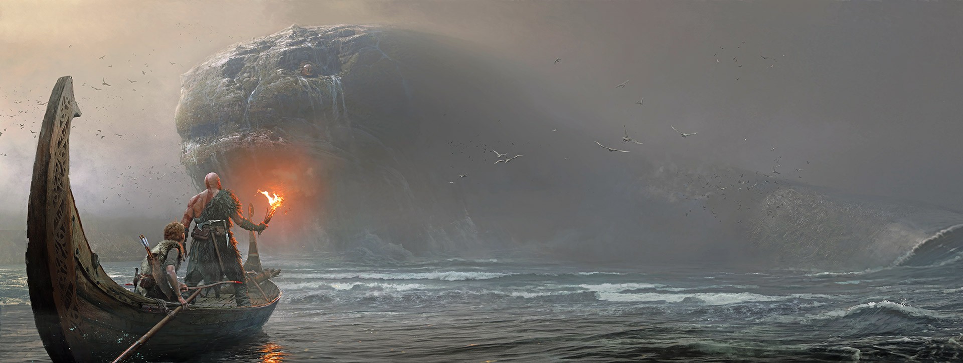 Artwork World Serpent. God of War. SIE Santa Monica Studio. Cook and Becker