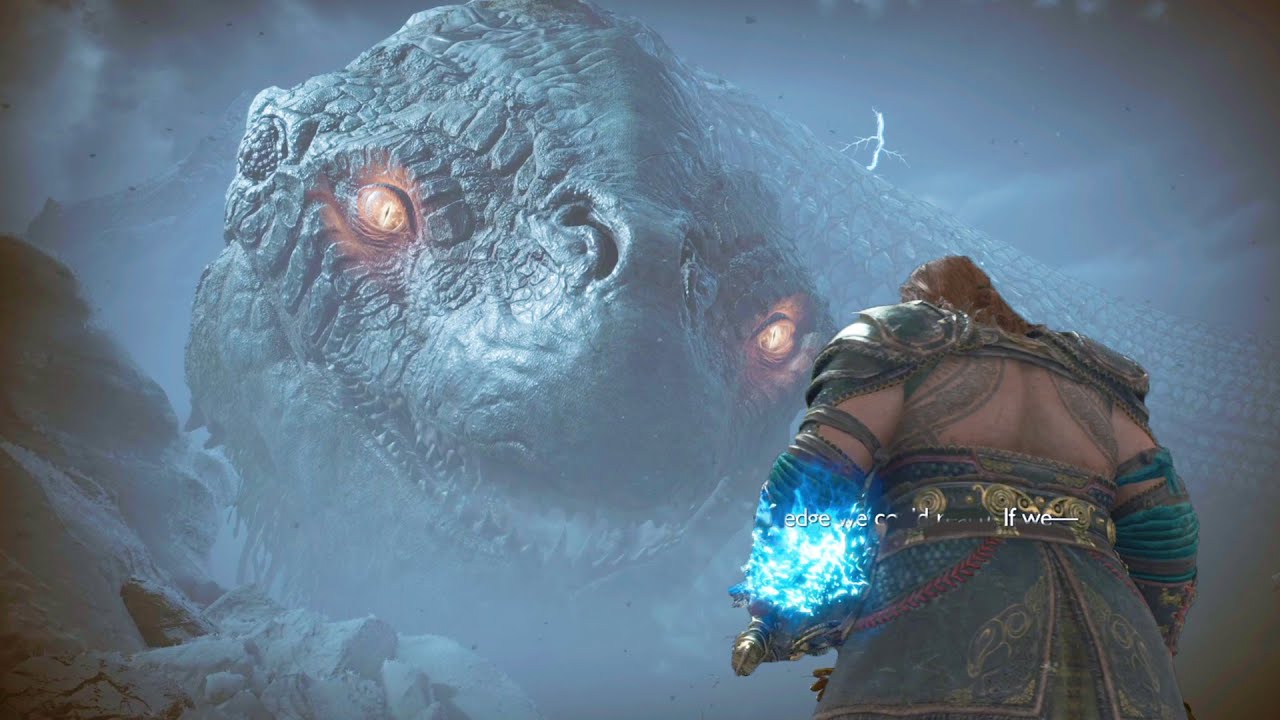 Thor Send World Serpent Back In Time (Giant Snake All Scenes) Of War Ragnarok PS5 2022