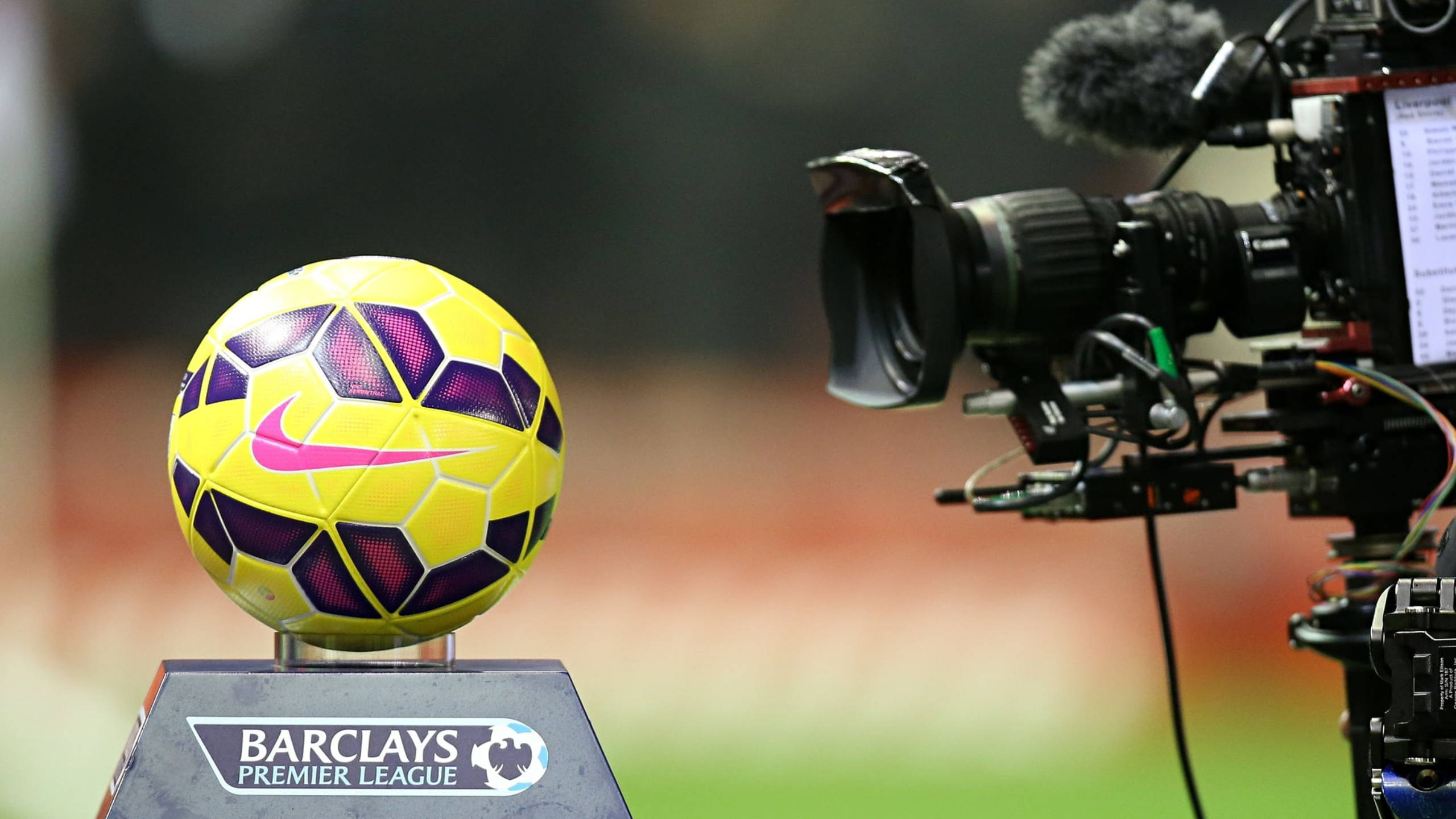 Download Premier League Soccer Ball With Camera Wallpaper