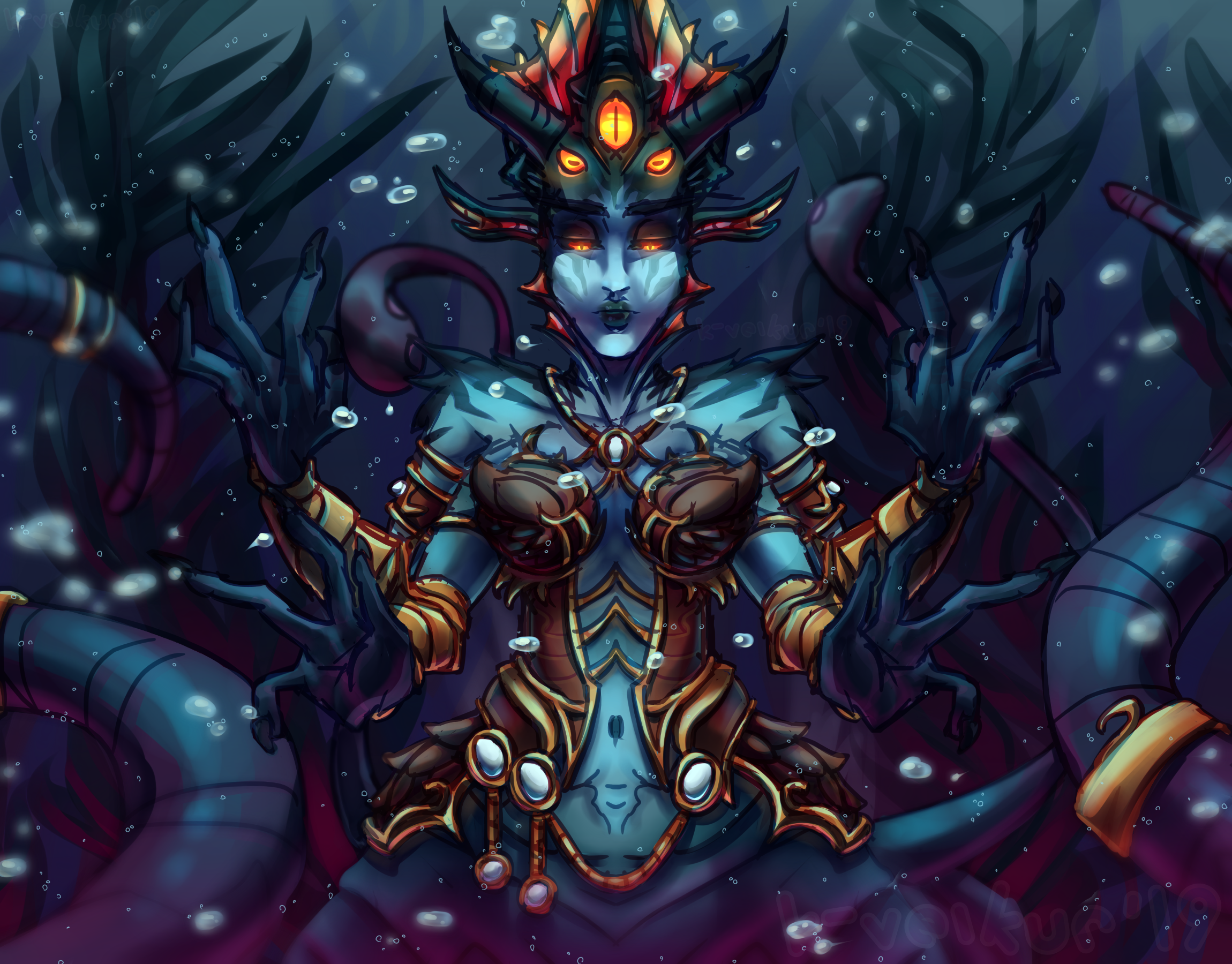 deep below (queen azshara fanart)