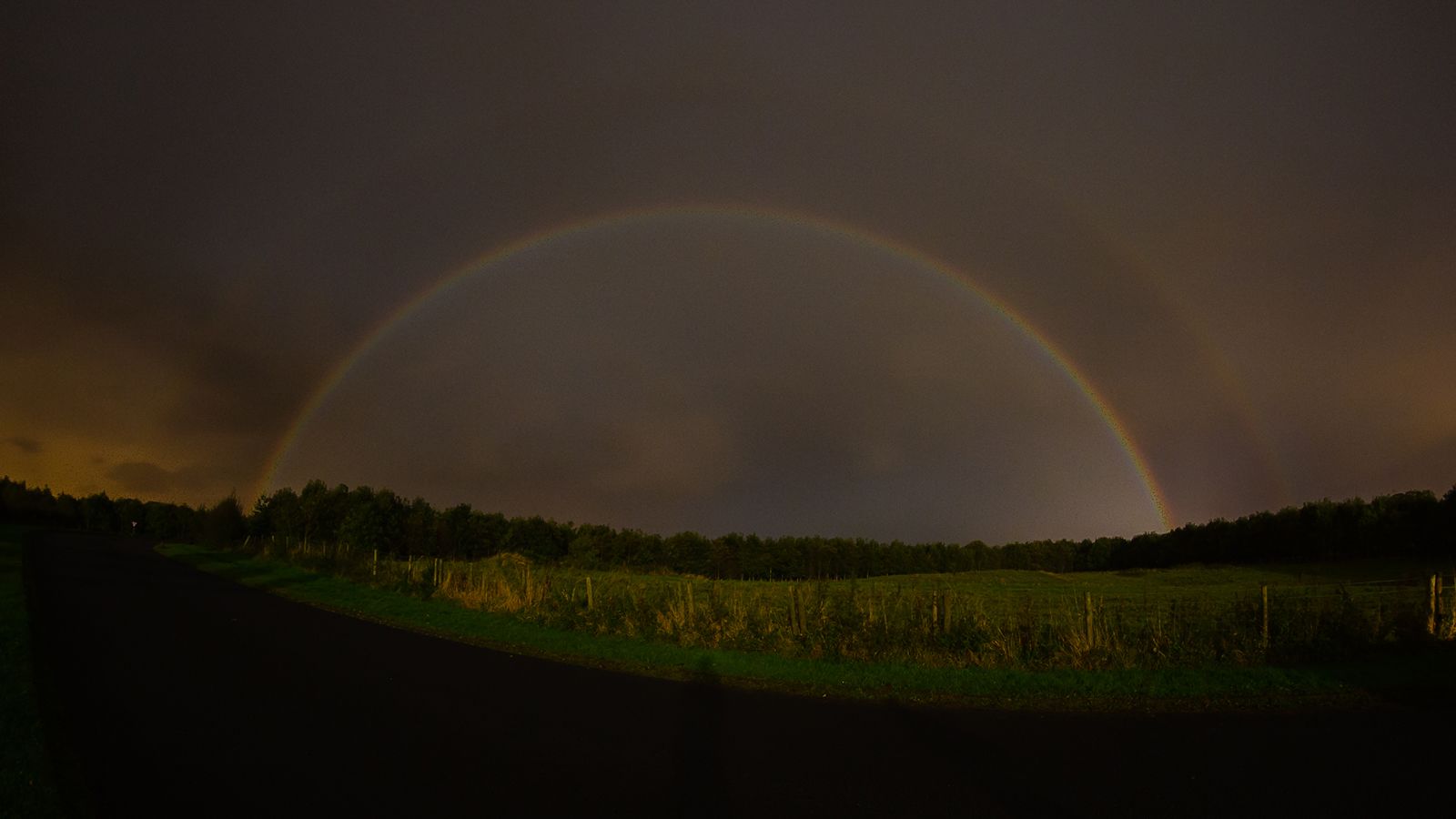 Egads, what heavenly wonder is that? It's a moonbow!