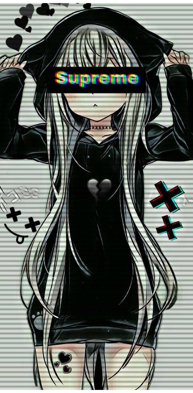 Supreme anime girl wallpaper