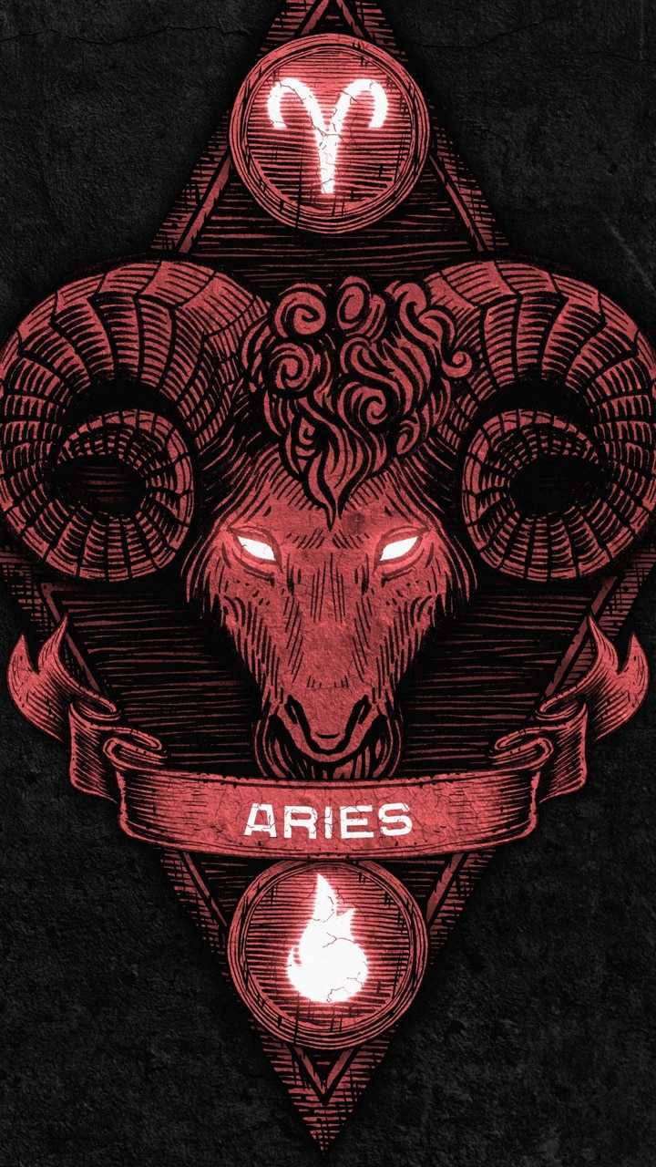 Download Dark Red Portrait Aries Aesthetic Wallpaper