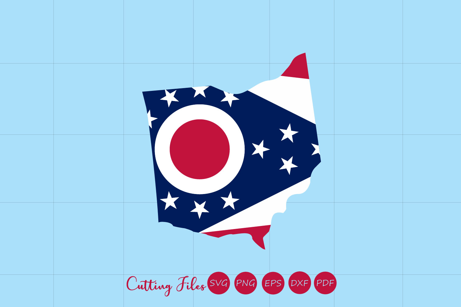 Ohio State with Flag Background Graphic by HD Art Workshop · Creative Fabrica