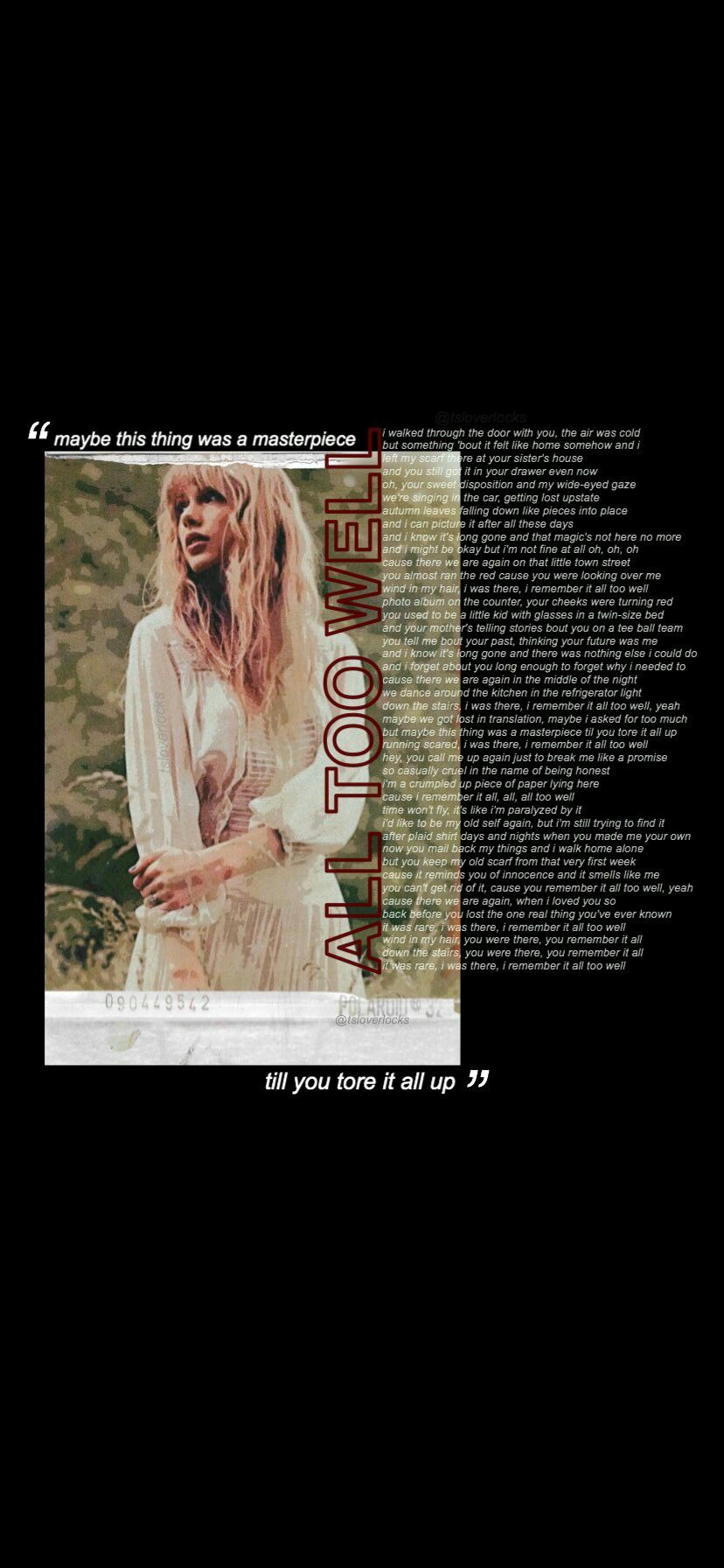 Lockscreen taylor swift all too well