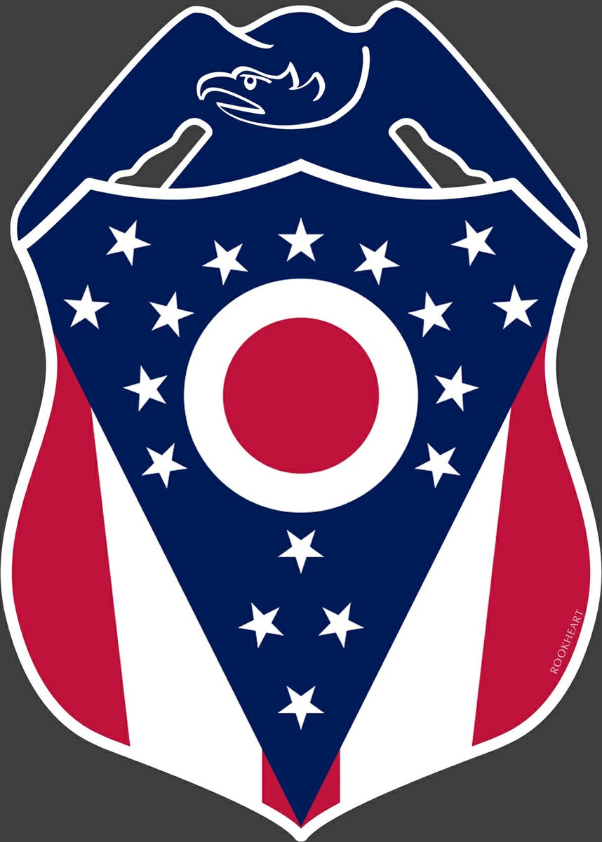 Police Badge Ohio State Flag Vinyl Decal