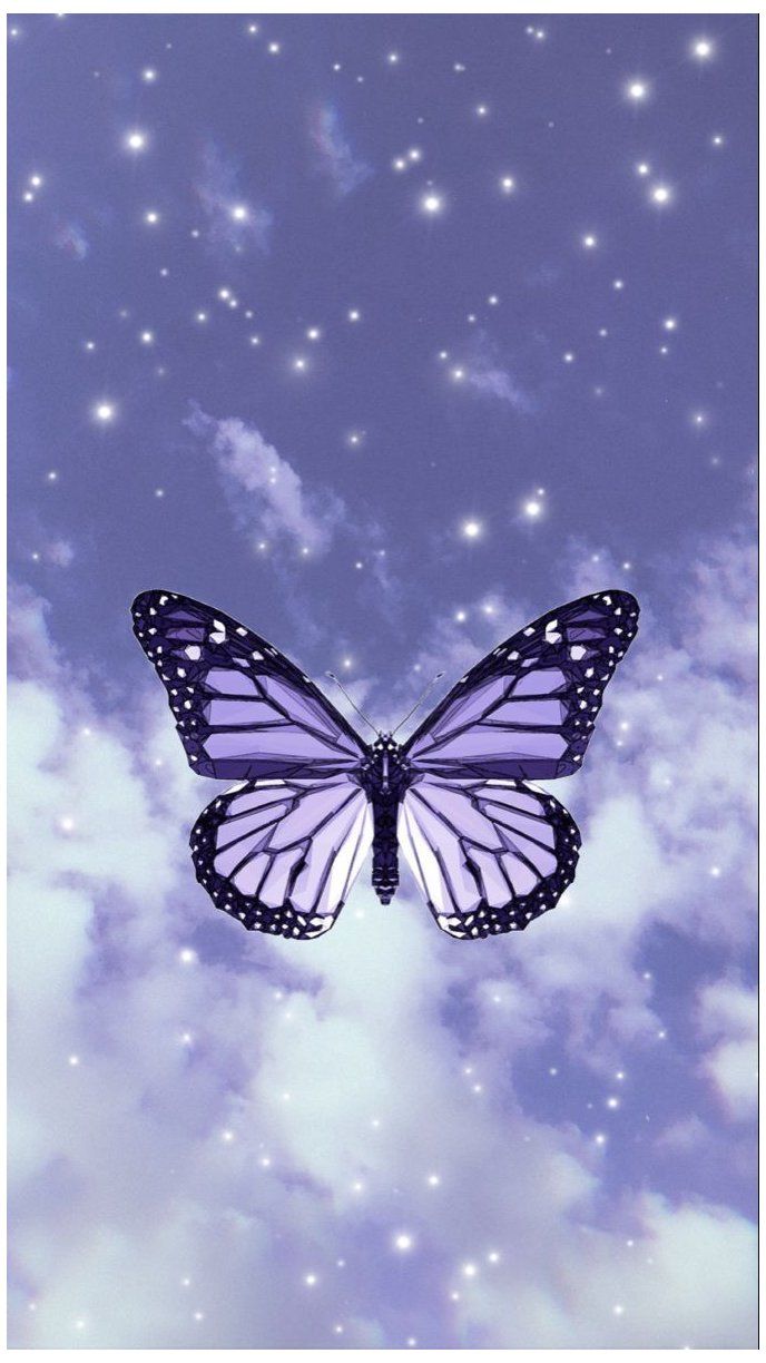 Purple Butterfly Wallpaper #light #purple #butterfly #aesthetic #lightpurplebutte. Purple butterfly wallpaper, Light purple wallpaper, Purple aesthetic background