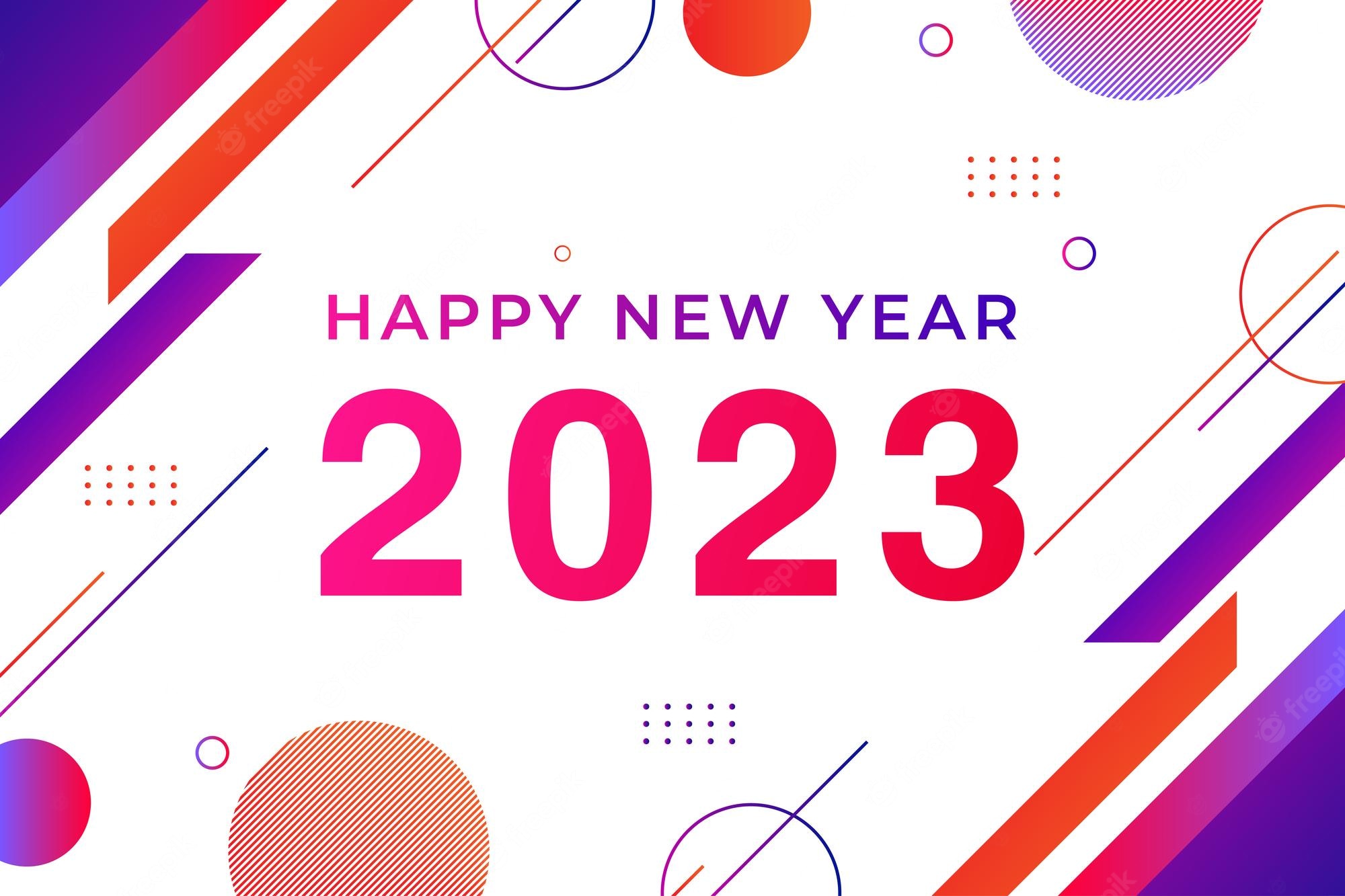 Premium Vector. Happy new year 2023 colorfull background
