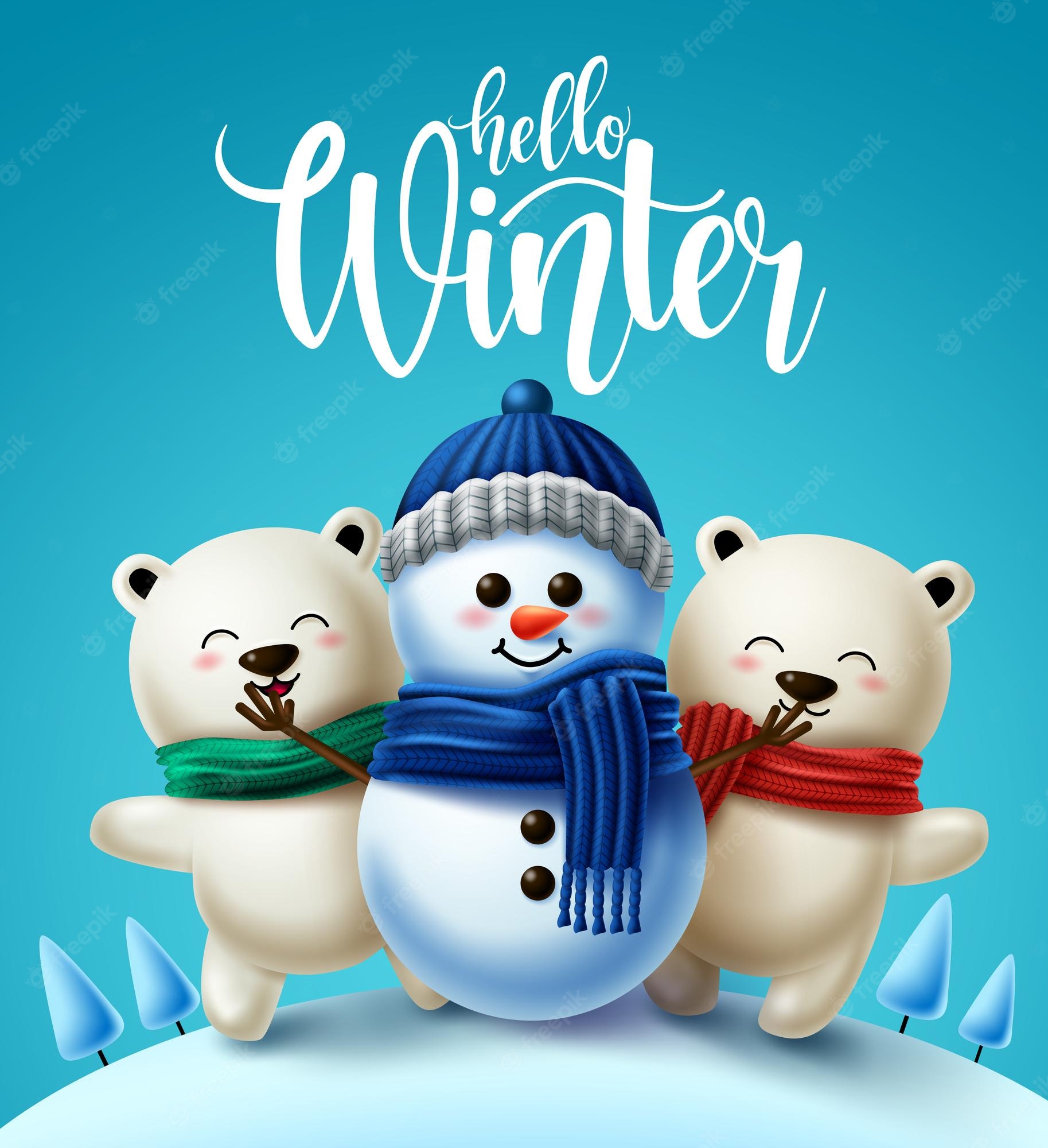Cute Cartoon Winter Wallpaper Images - Free Download on Freepik