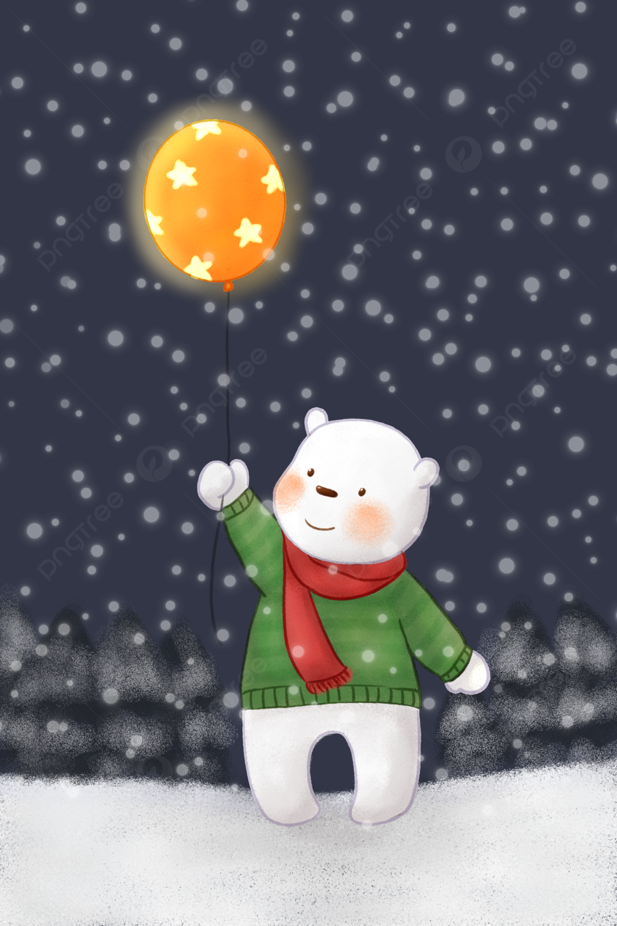 Cute Christmas Bear Wallpaper Background Illustration, Cute, Christmas, Polar Background Image for Free Download