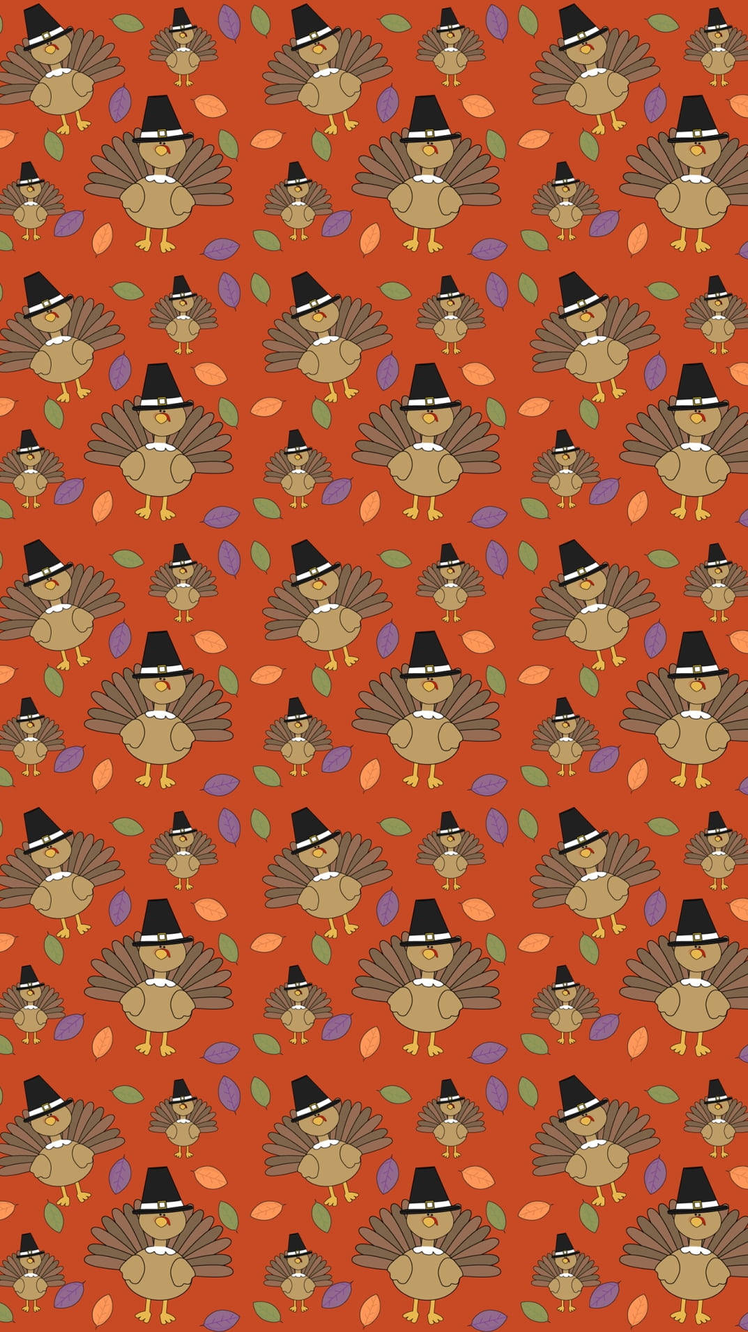 Download Cute Turkey Pattern Thanksgiving iPhone Wallpaper