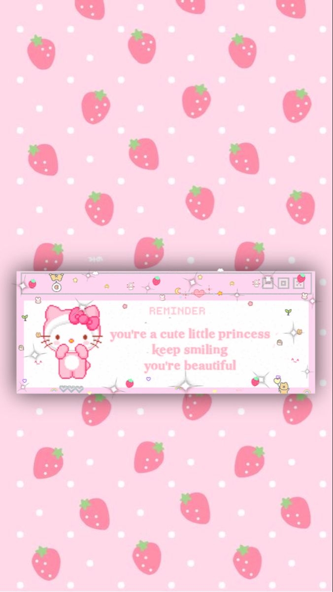 Hello Kitty Strawberry Wallpaper. Pink wallpaper hello kitty, Hello kitty iphone wallpaper, Walpaper hello kitty