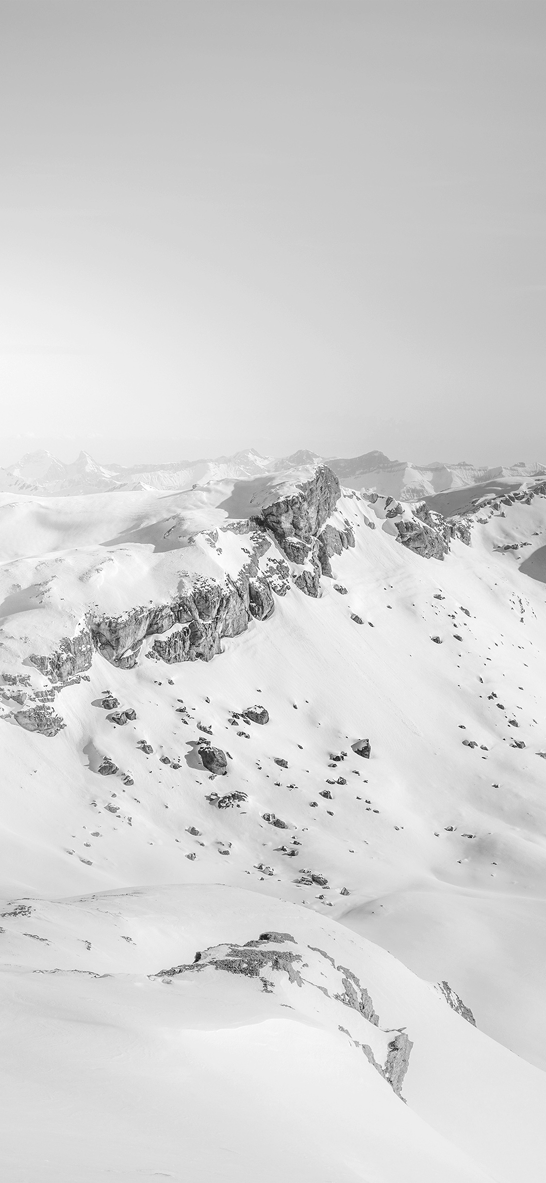 iPhone X wallpaper. snow mountain winter nature bw dark