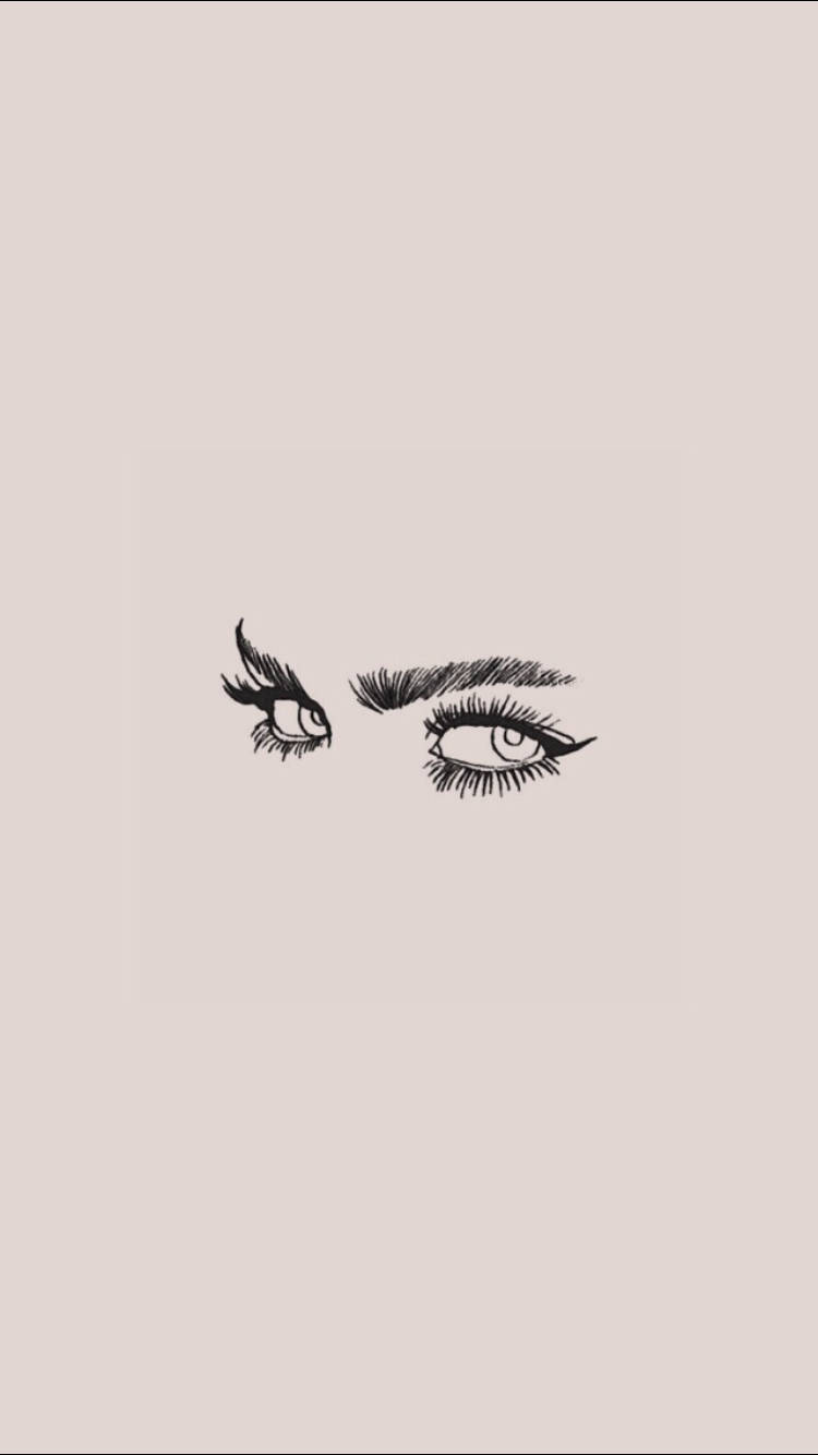 Download Aesthetic Drawing Of Glaring Eyes Wallpaper