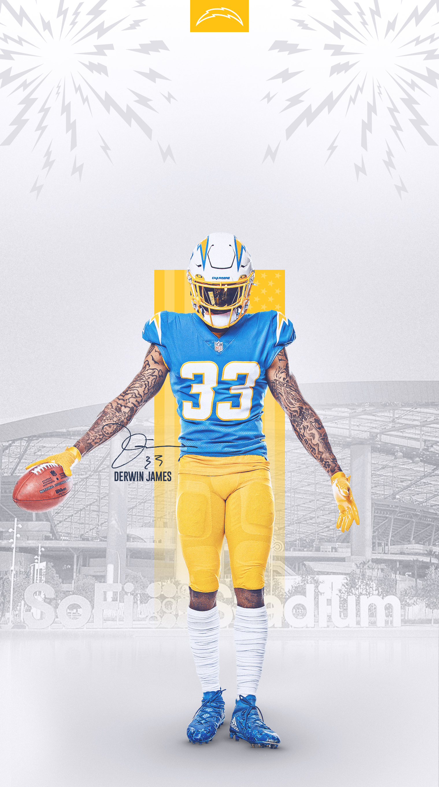 Download Football Player Derwin James Los Angeles Chargers Wallpaper