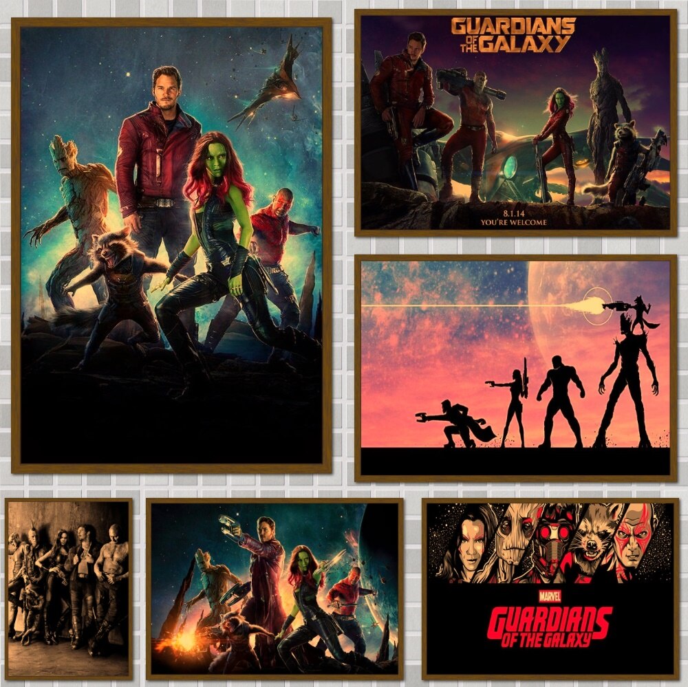 Marvel's Guardians Of The Galaxy Wallpaper Marvel Wallpaper Movie Poster Wall Stickers For Home Room Bar Decor Art. Painting & Calligraphy