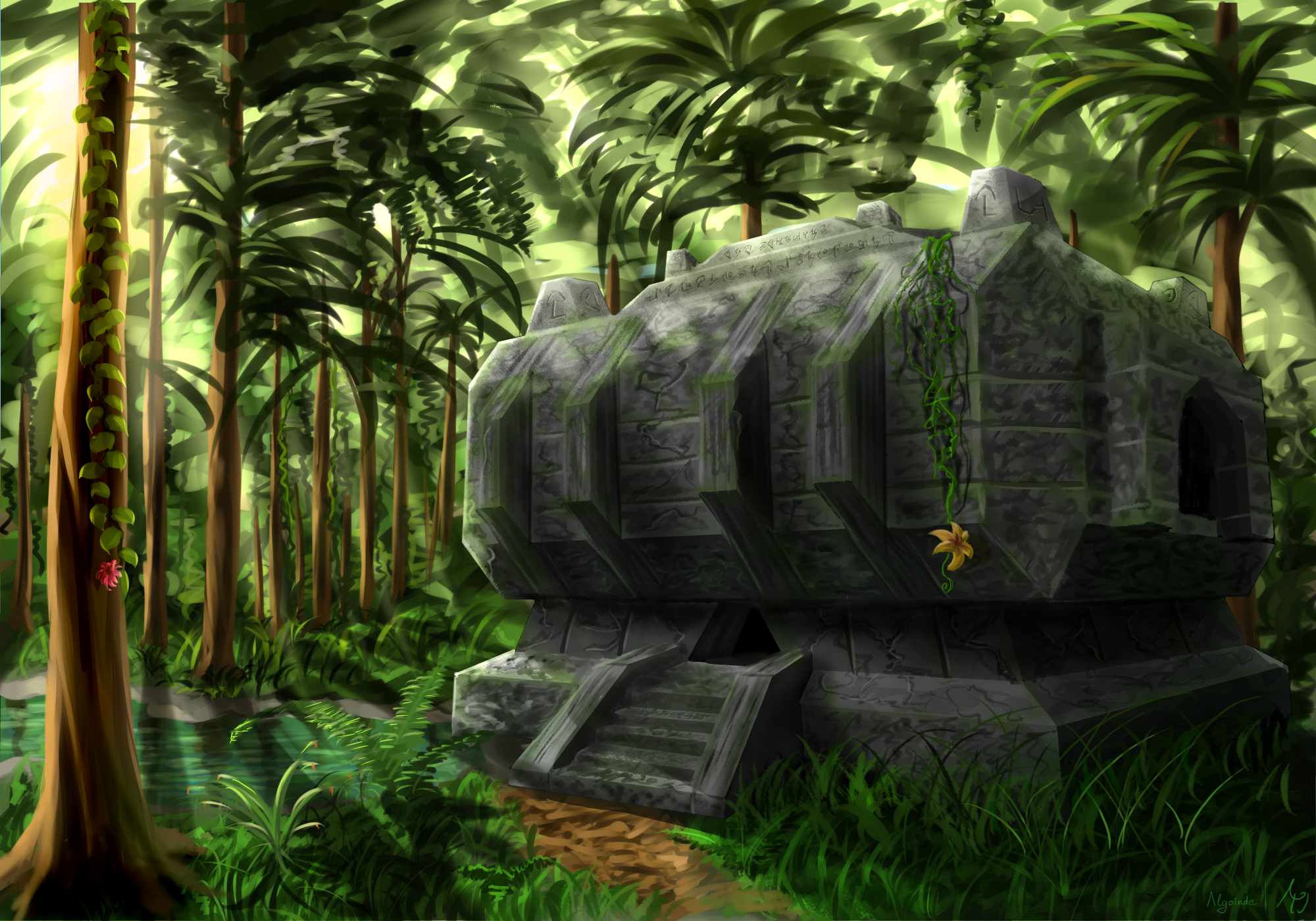 Fond d'écran Minecraft, Minecraft Jungle Temple