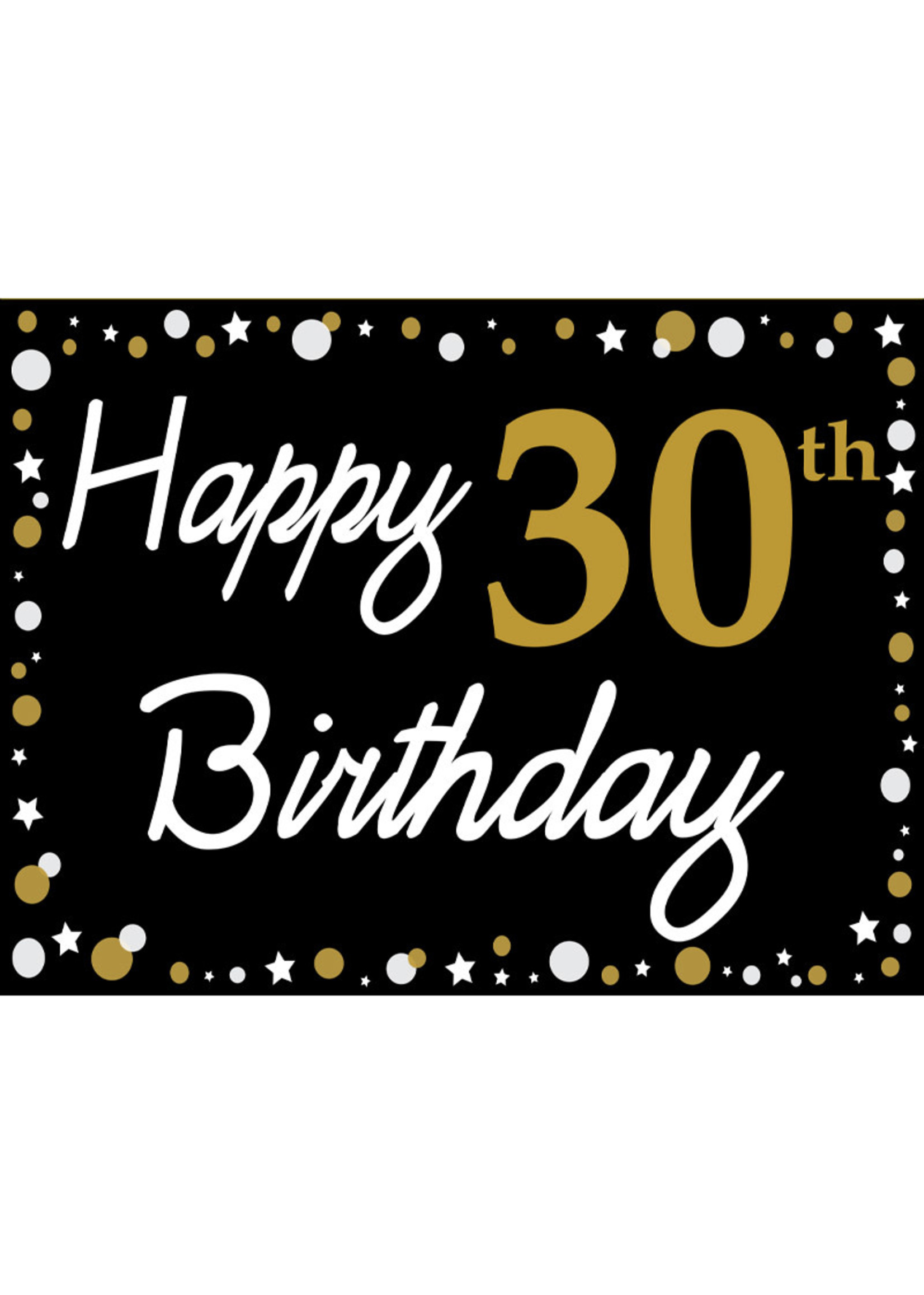 Happy 30th Birthday, Gold & White Yard Sign On!