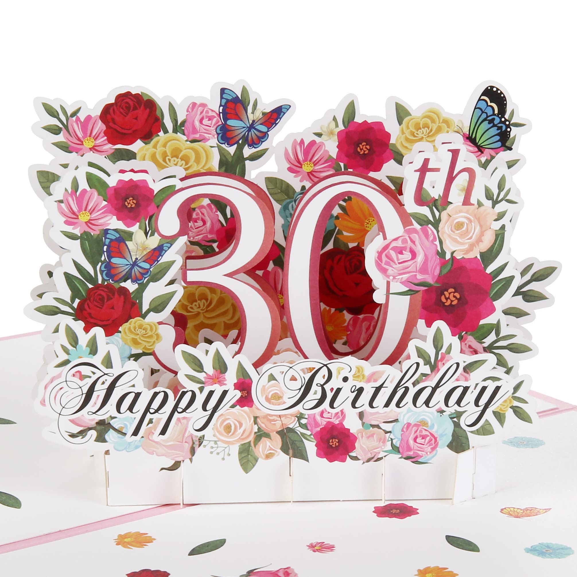 Amazon.com, HOMANGA 30th Birthday Pop Up Card, Happy 30th Birthday Card for Her, Women, Wife, 30th Birthday Gift for Sister, Mom, Friend, Pop Up Birthday Greeting Card with Blank Note and