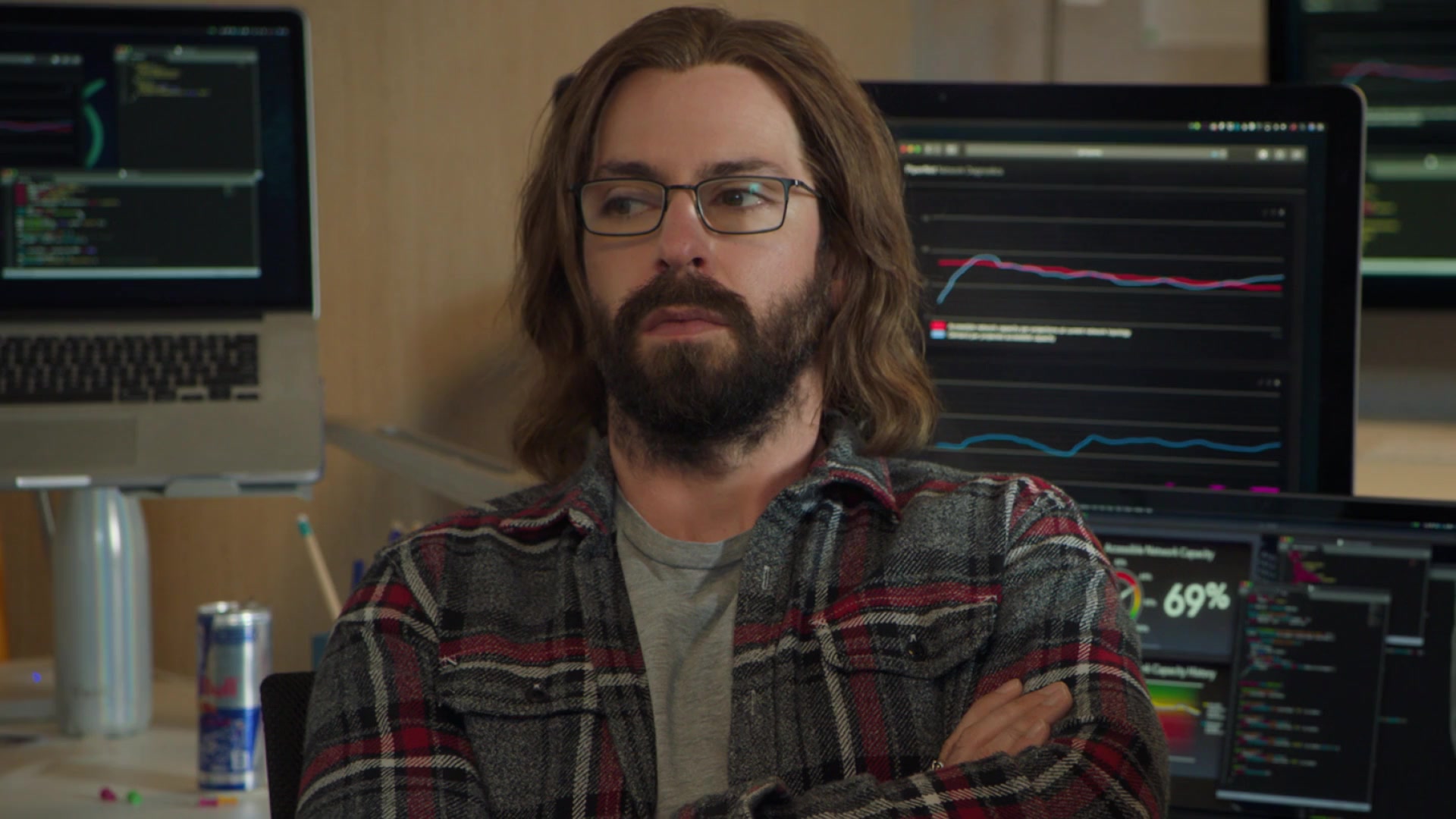 Red Bull Energy Drink Enjoyed By Martin Starr As Bertram Gilfoyle In Silicon Valley Season 6 Episode 6 RussFest (2019)