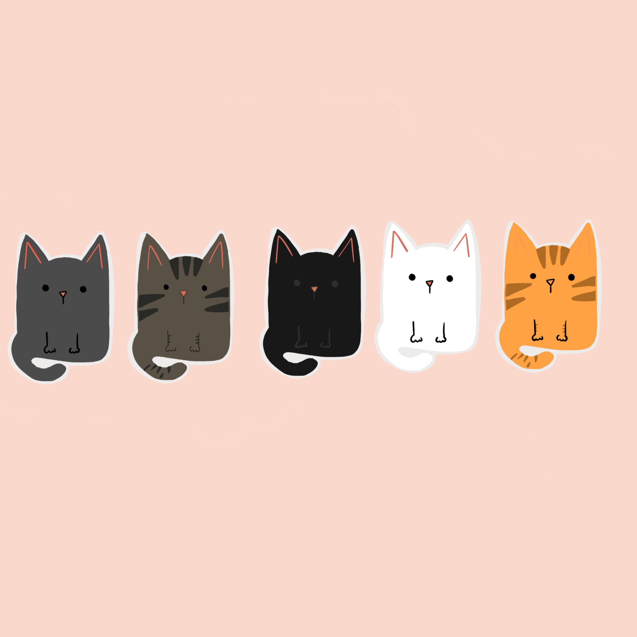Mini Cat Sticker Pack Cute Cat Stickers Kitty Cat Mom Cat