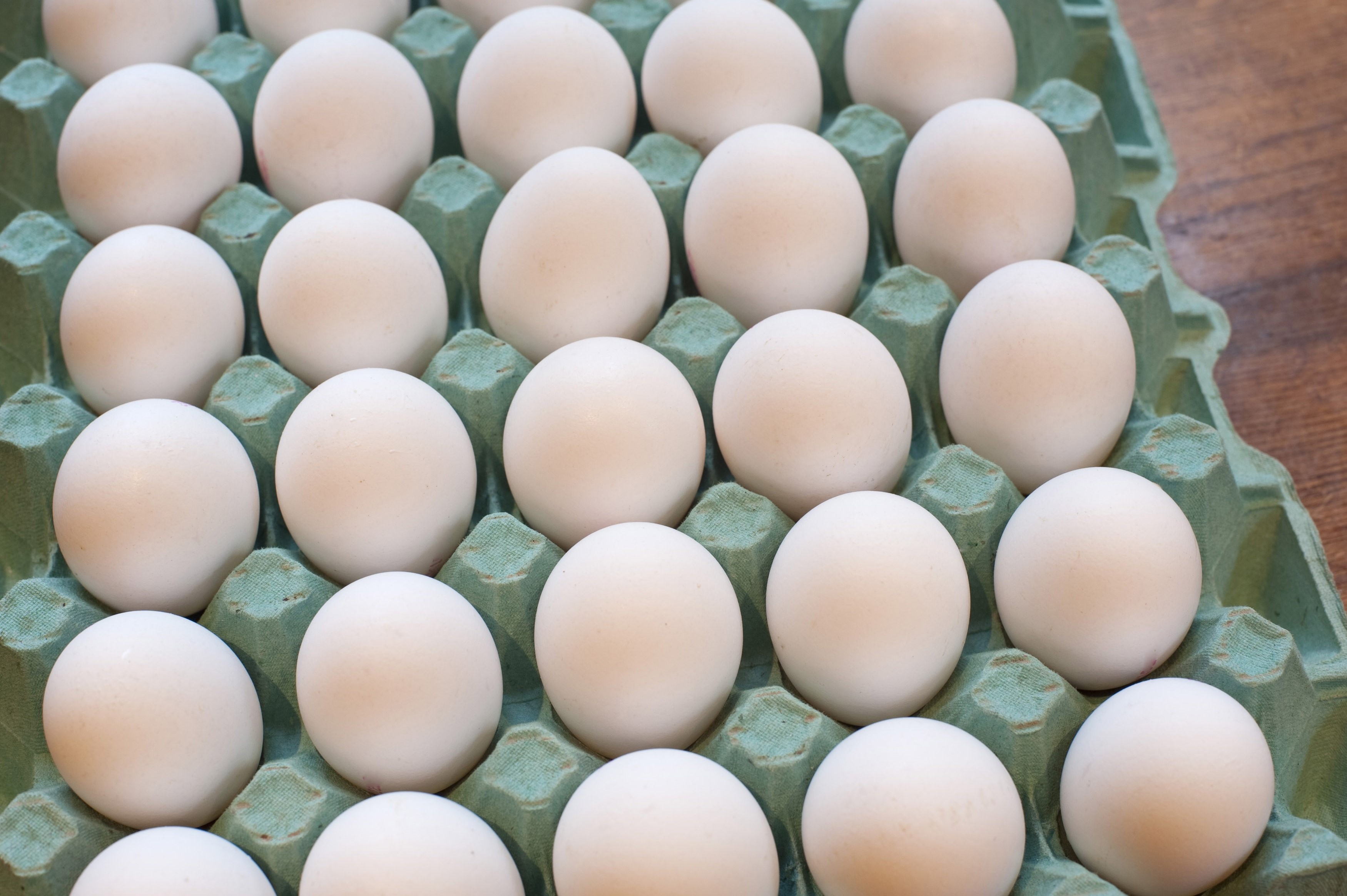 Tray of delicious farm eggs Stock Image