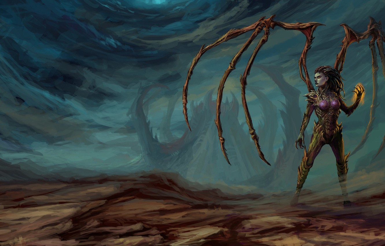 Wallpaper Sarah Kerrigan, Sarah Kerrigan, The Queen Of Blades, StarCraft 2 Heart of the swarm image for desktop, section игры