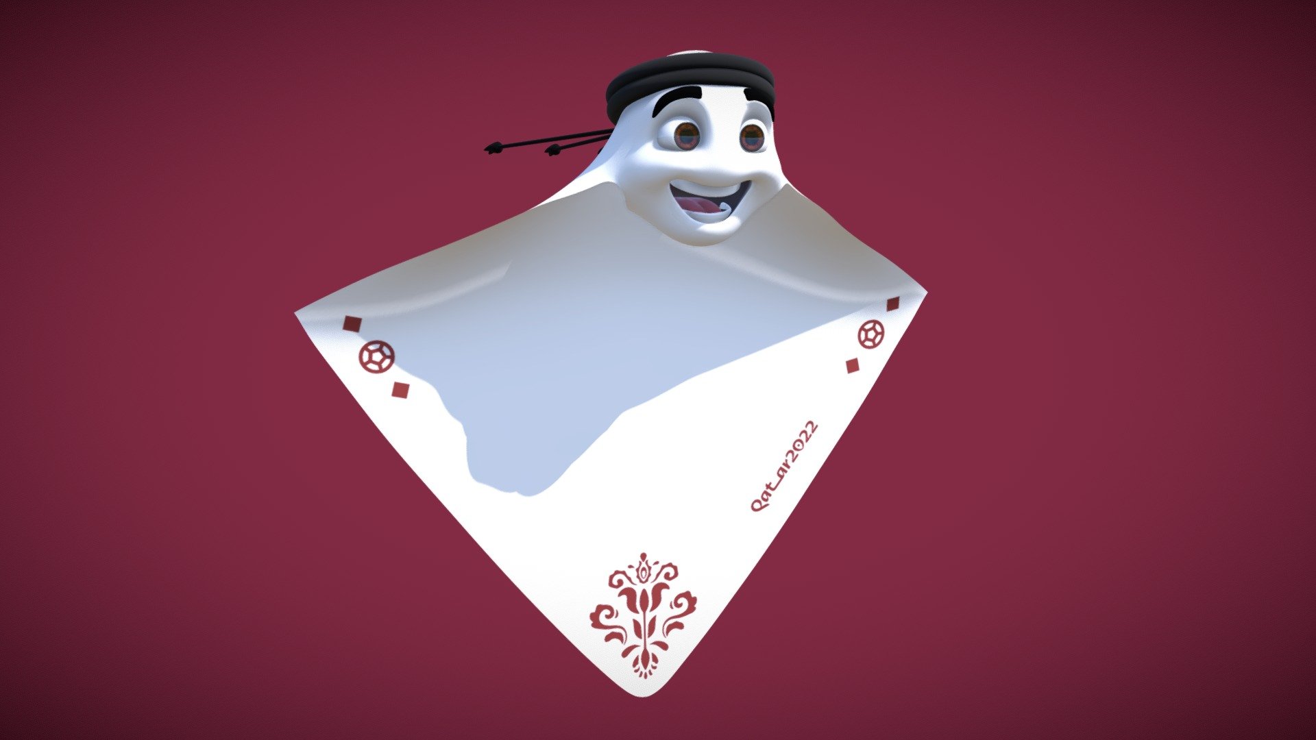 La'eeb Qatar 2022 World Cup Mascot Royalty Free 3D model by dquintino [cb940ad]