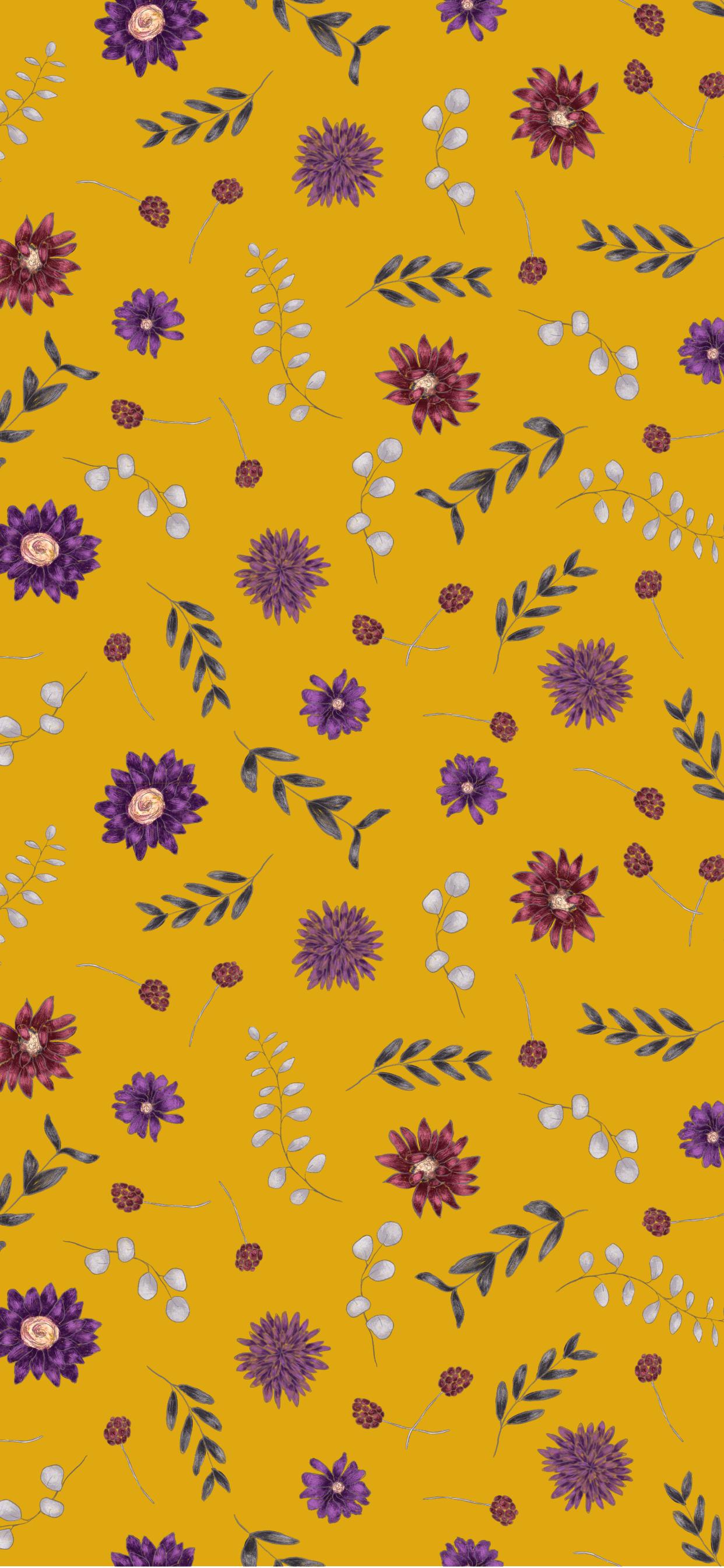 Fall Floral iPhone Wallpaper