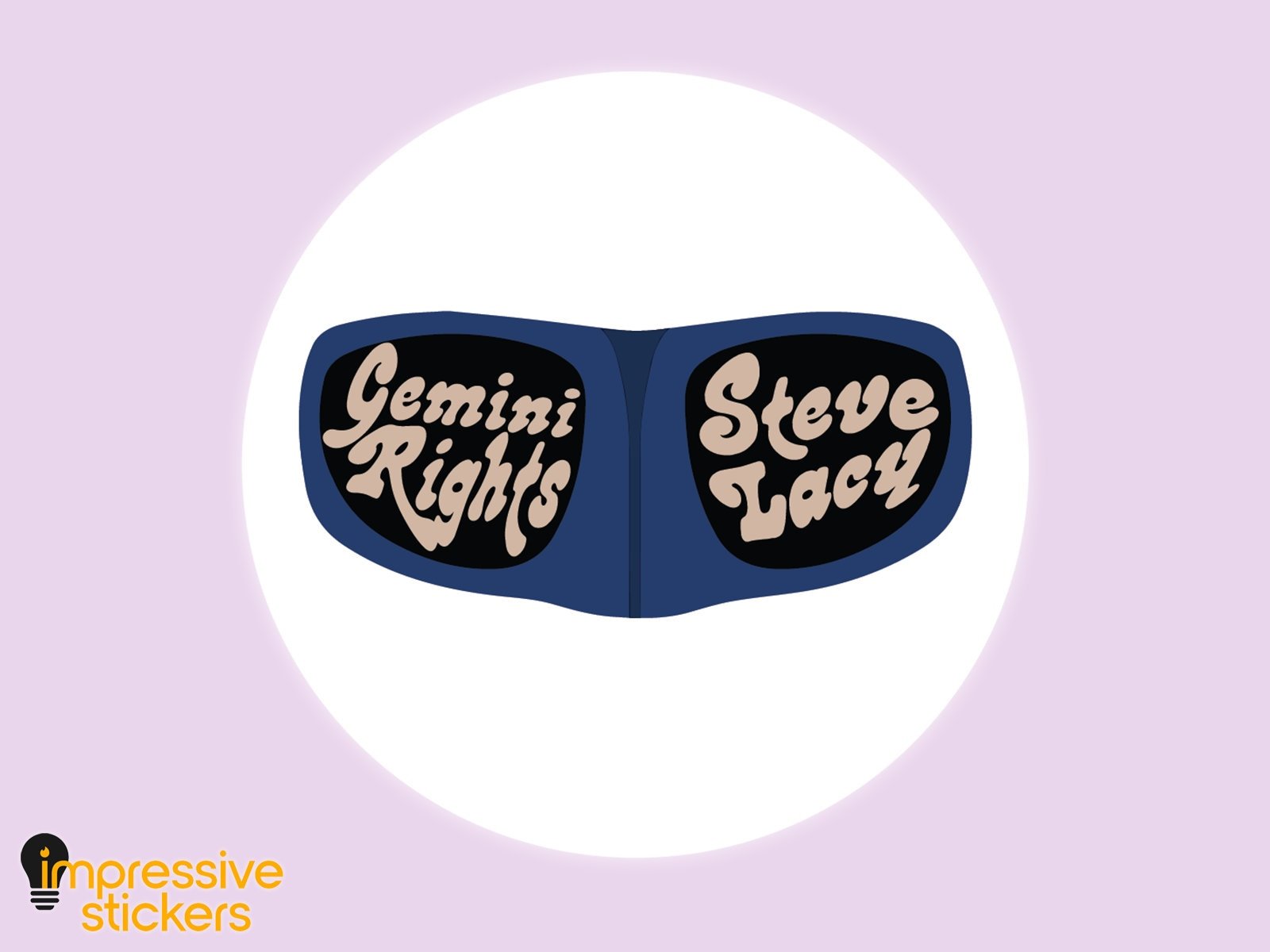 Steve Lacy gemini Rights Glasses Glossy Sticker