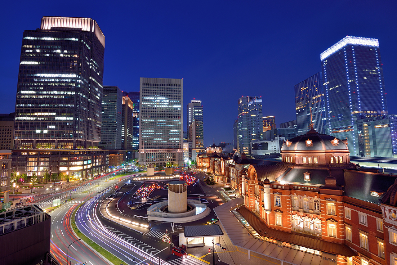 Desktop Wallpaper Tokyo Japan Megapolis Street Night Houses Cities