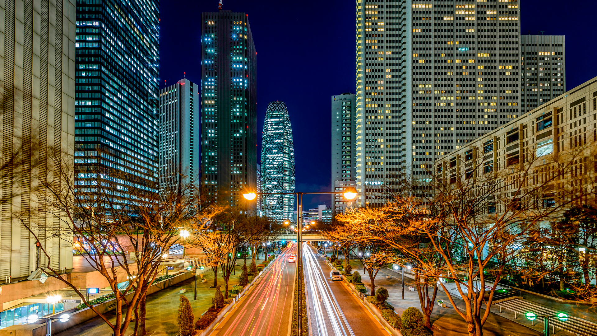 Highway Tokyo Night Skyscraper Time Lapse Desktop Wallpaper