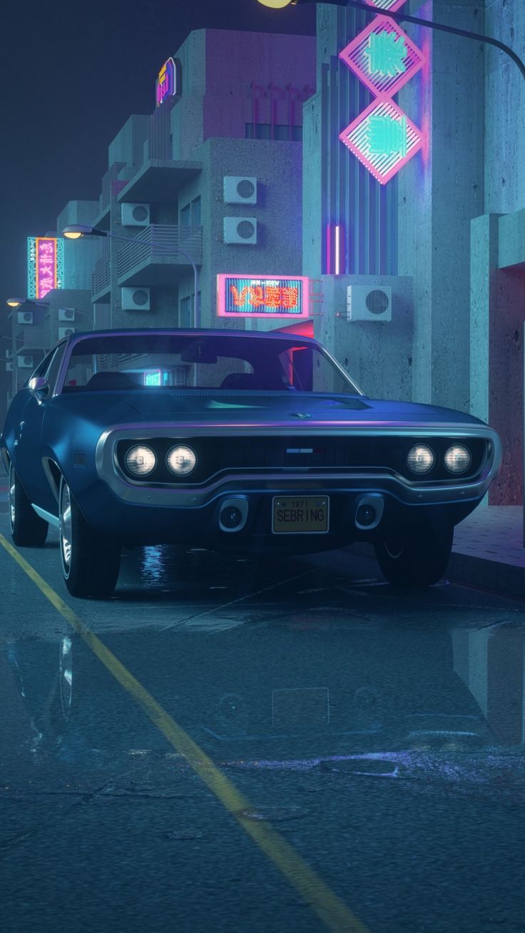 Neoncity. Custom muscle cars, Car hd, Art cars