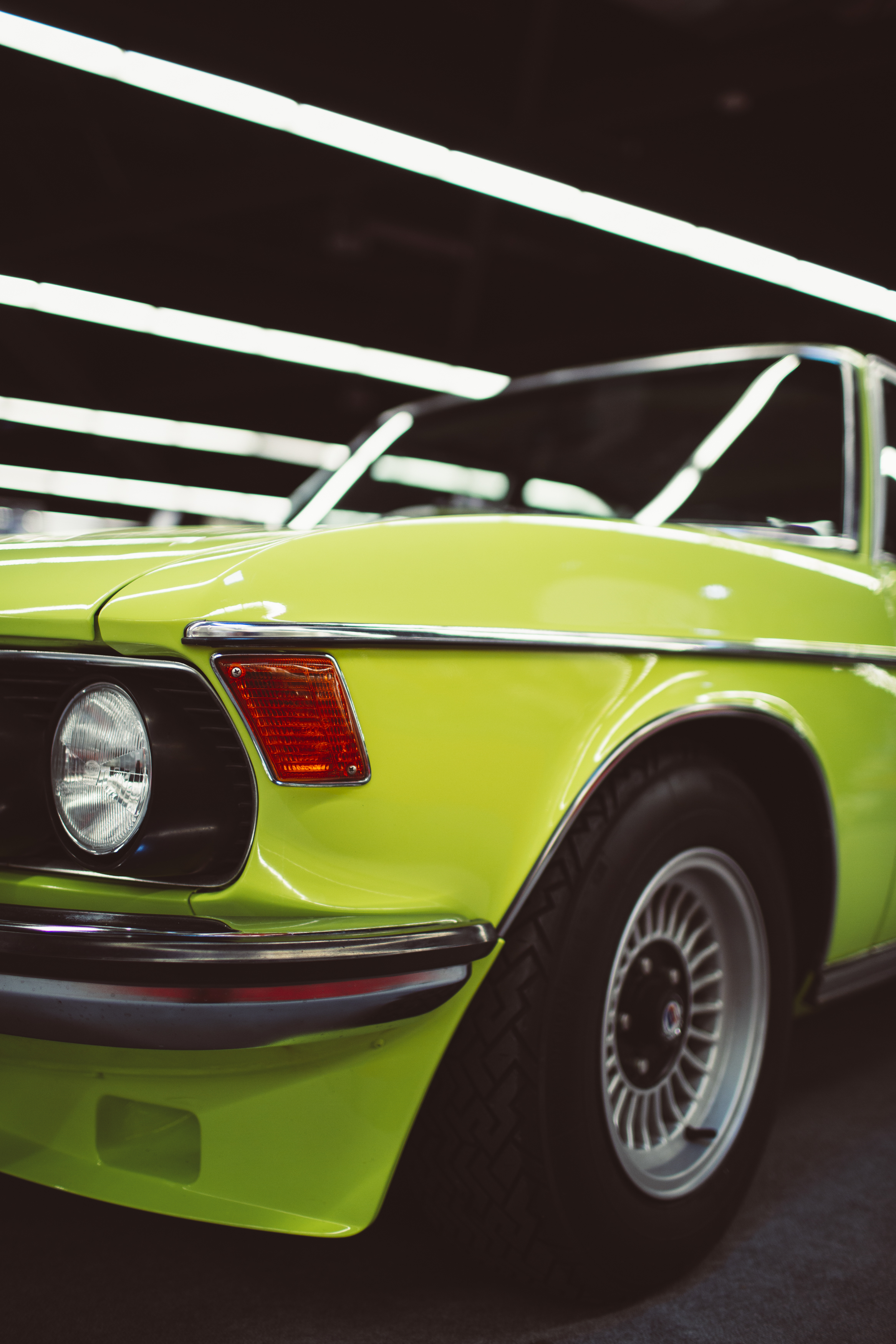 Retro car in bright neon color · Free