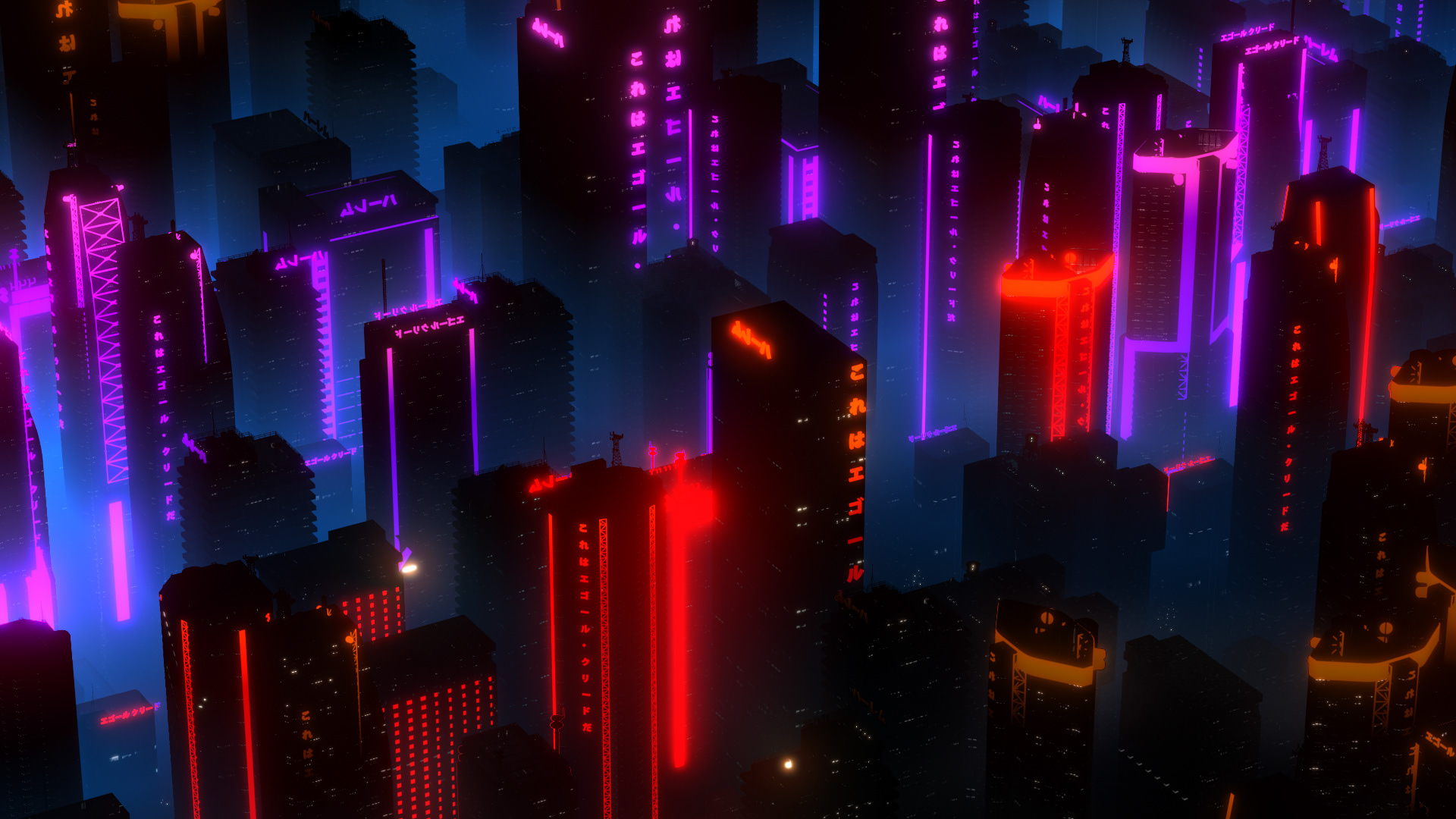 PC WALLPAPER FUTURISTIC NEON CITY NIGHT