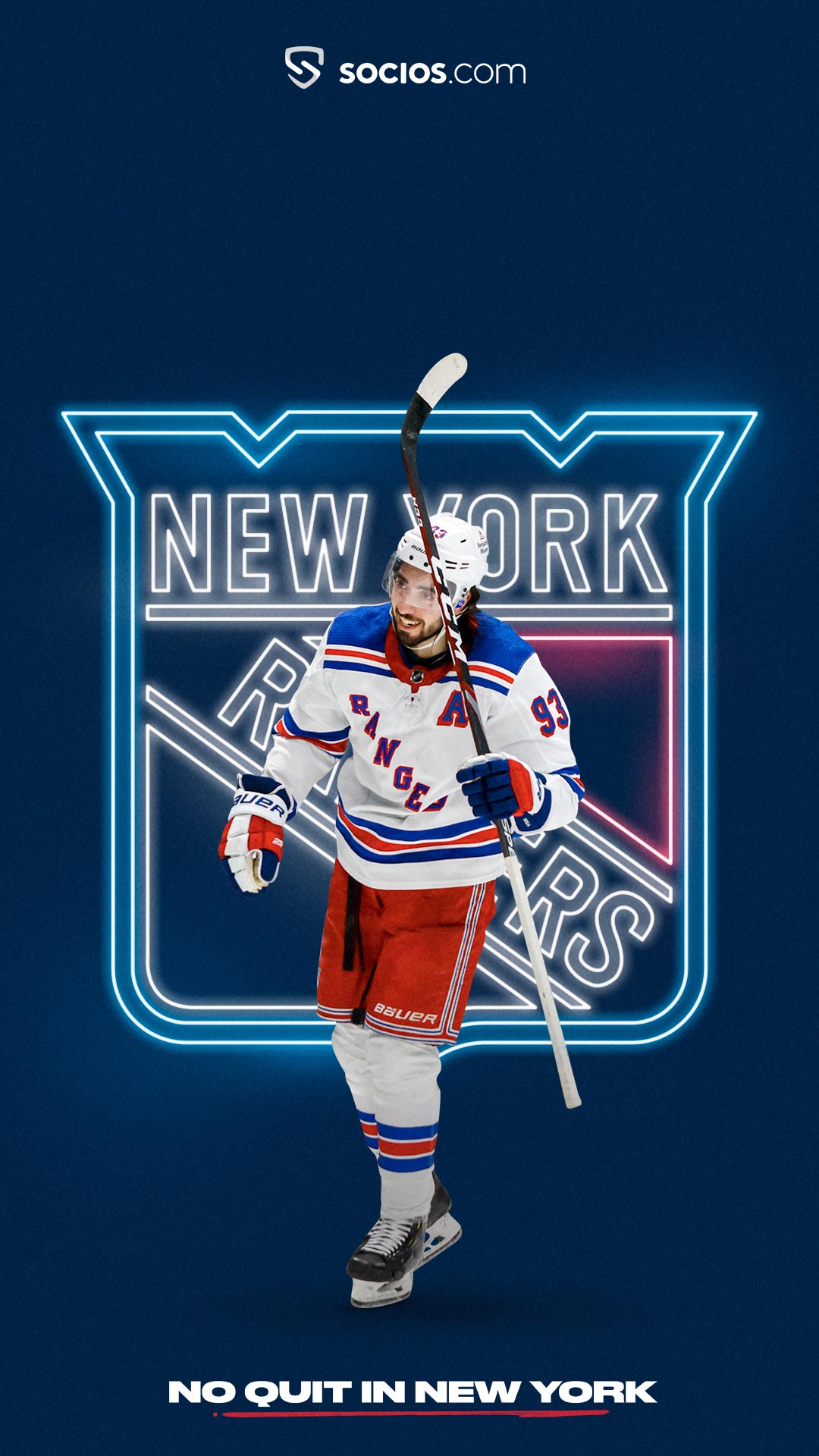 Download NHL Mika Zibanejad New York Rangers Emblem Wallpaper