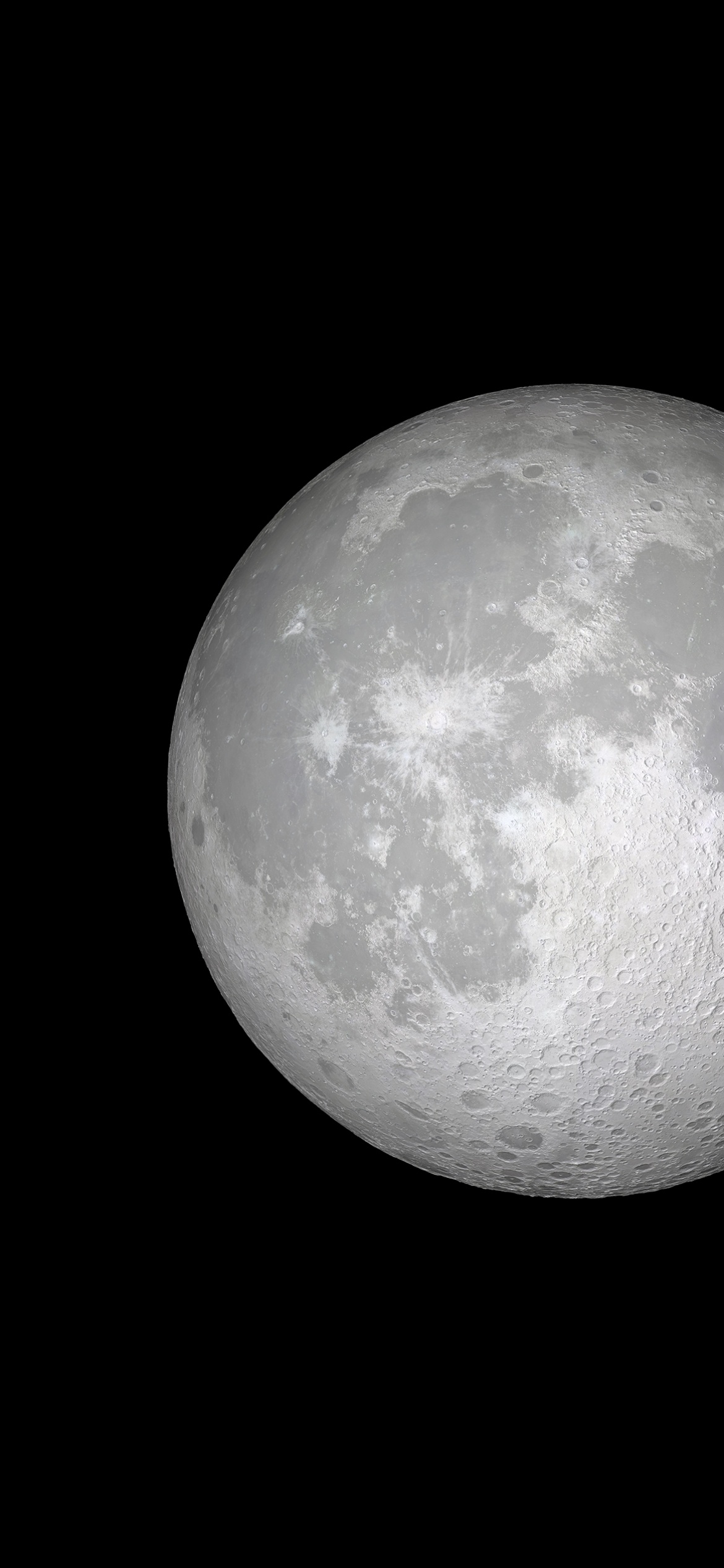 Moon Wallpaper 4K, iOS 11, Black background, Stock