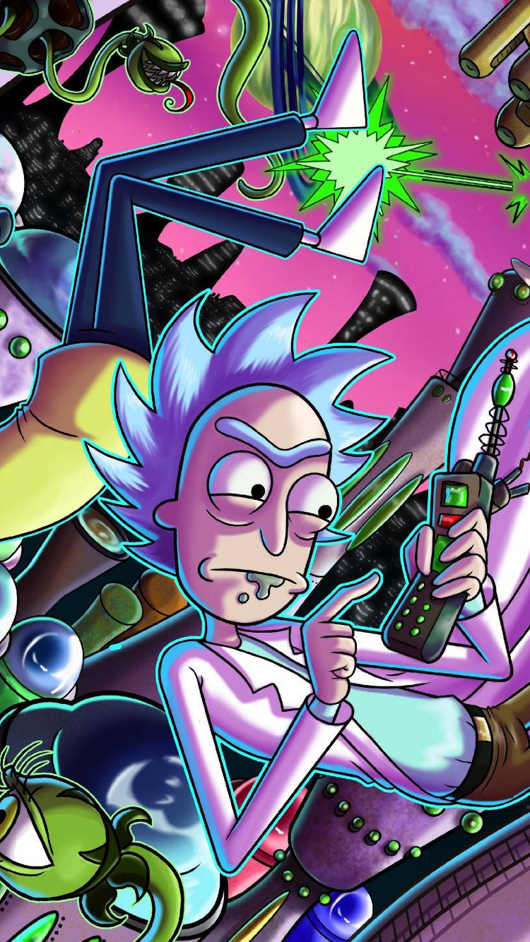 Download Space Travel Rick And Morty iPhone Wallpaper