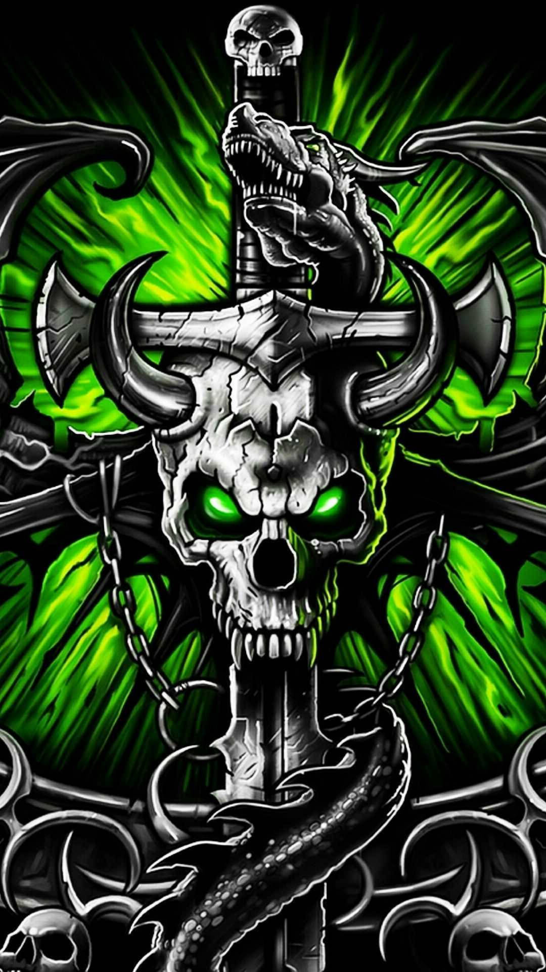 Download Dragon Skull Gangster Wallpaper